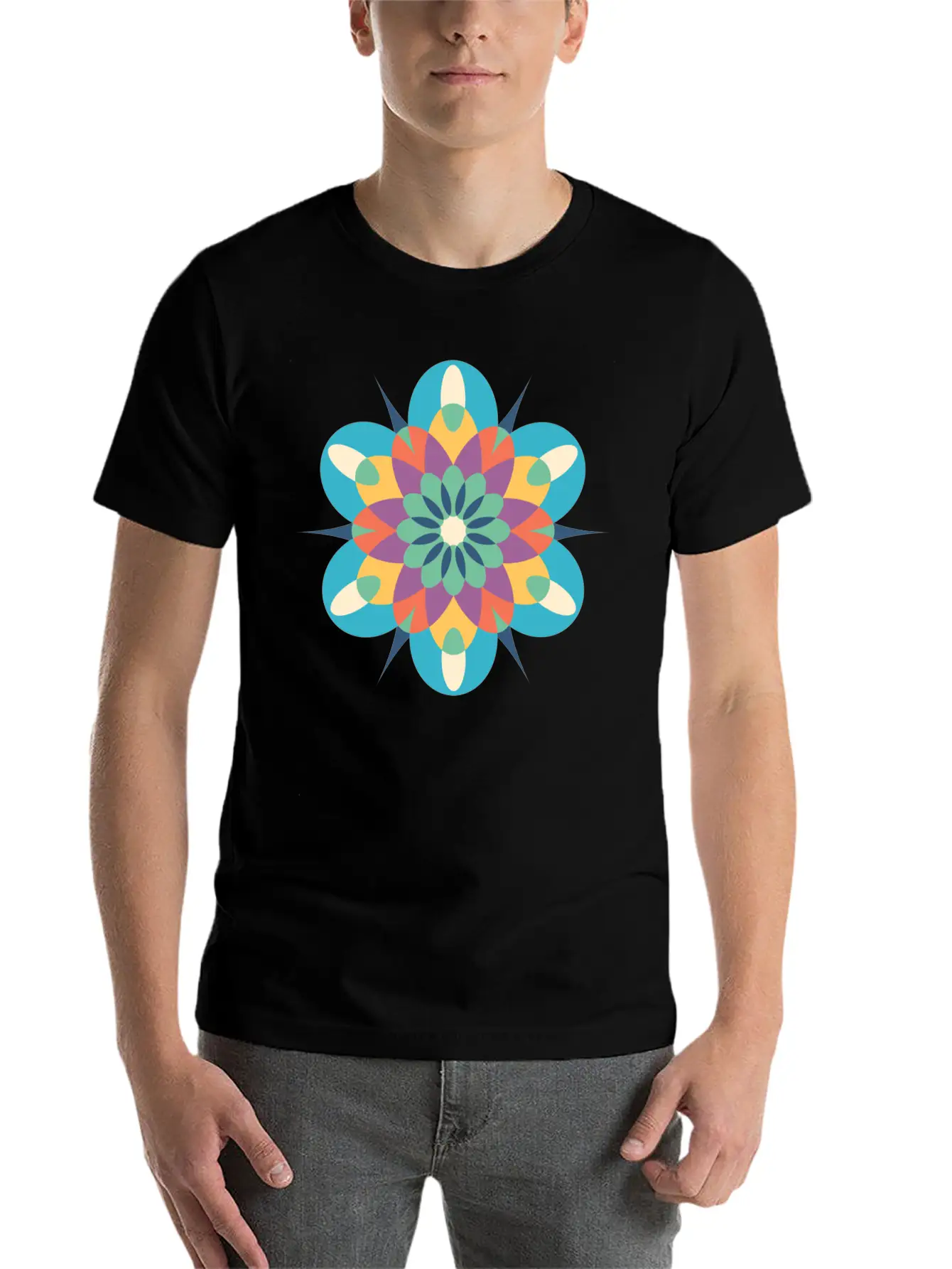 Mystical Mandala Modern Fit Casual T-Shirt – Clean And Versatile Design
