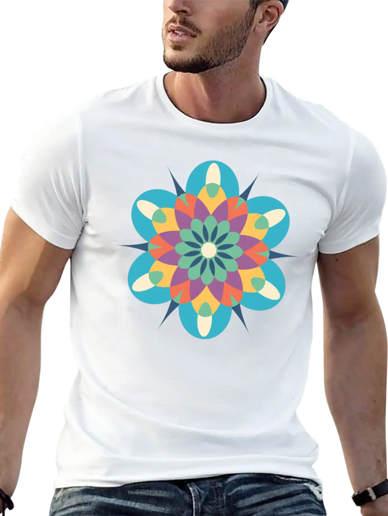 Mystical Mandala Modern Fit Casual T-Shirt – Clean And Versatile Design