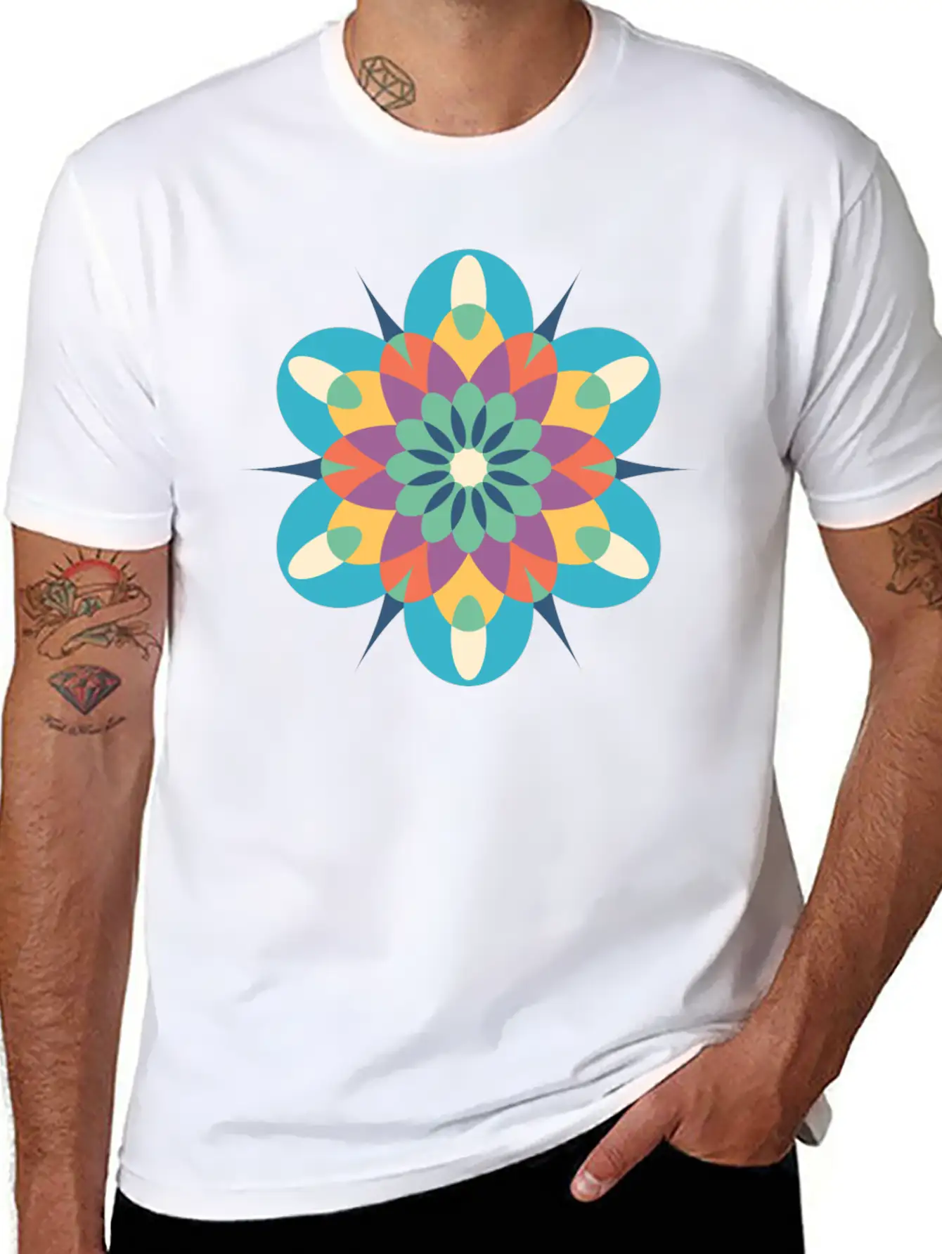 Mystical Mandala Modern Fit Casual T-Shirt – Clean And Versatile Design