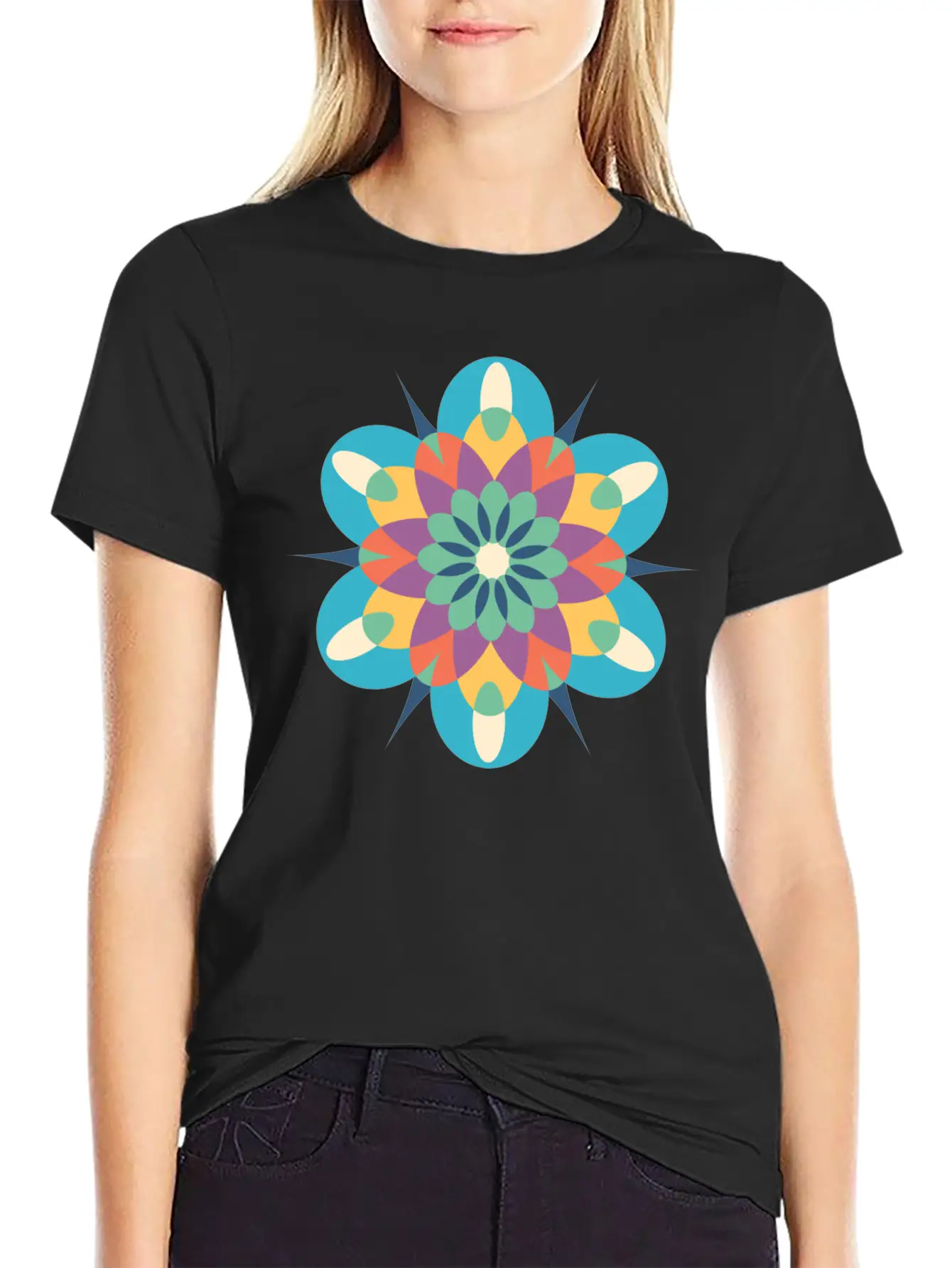 Mystical Mandala Modern Fit Casual T-Shirt – Clean And Versatile Design