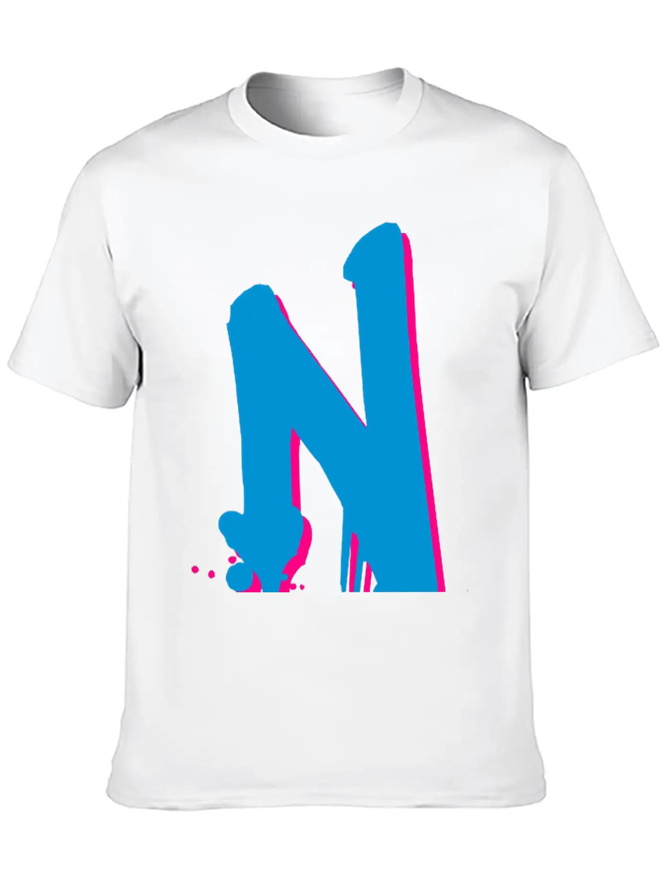 N Graffiti Drops Farbklex Spray Basic Graphic T-Shirt – Daily Comfort In Soft Cotton
