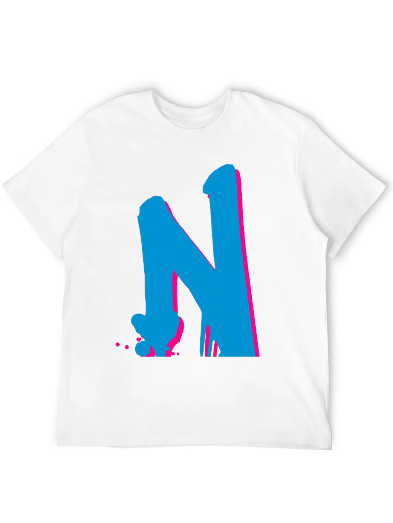 N Graffiti Drops Farbklex Spray Basic Graphic T-Shirt – Daily Comfort In Soft Cotton
