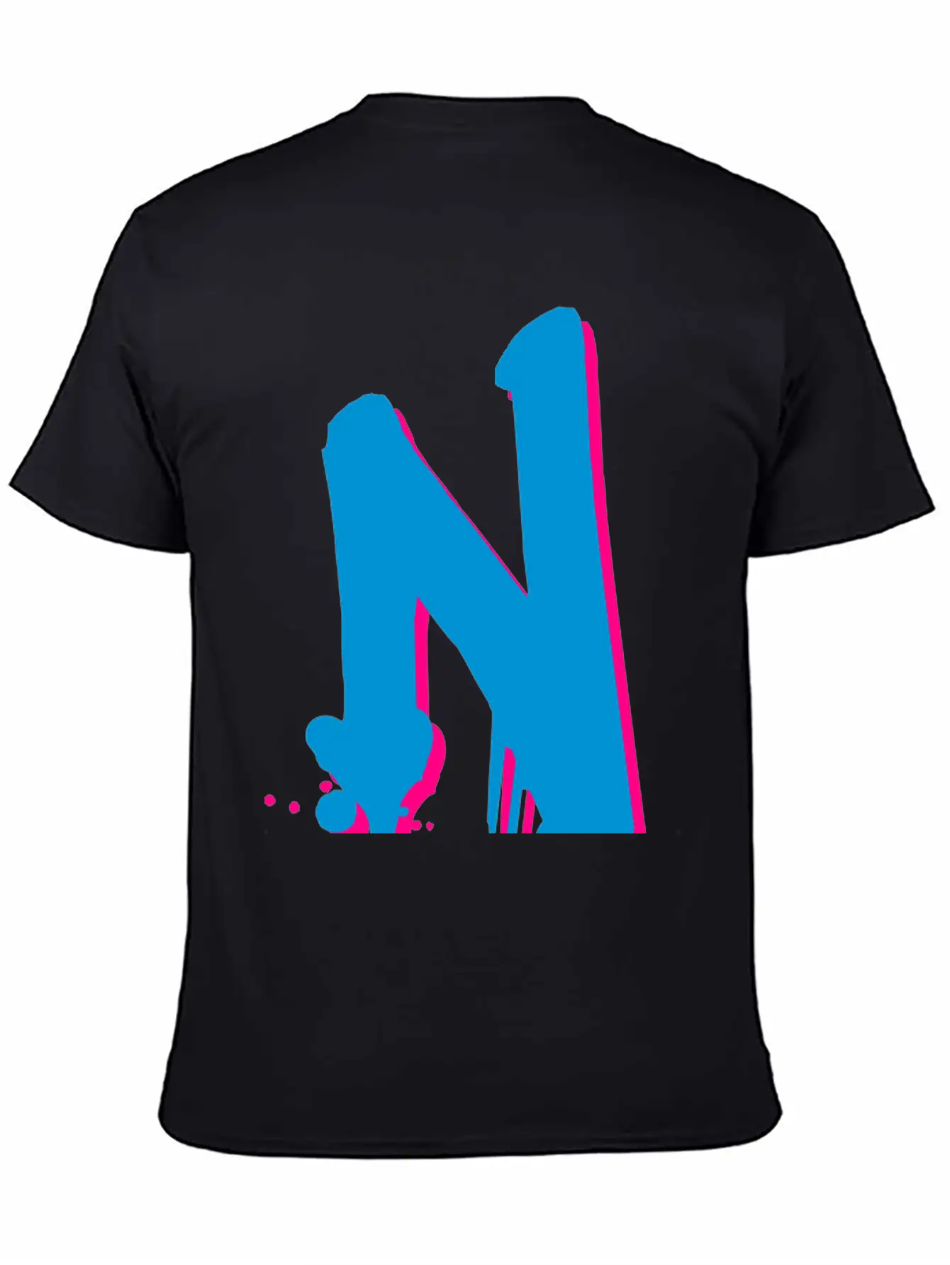 N Graffiti Drops Farbklex Spray Basic Graphic T-Shirt – Daily Comfort In Soft Cotton