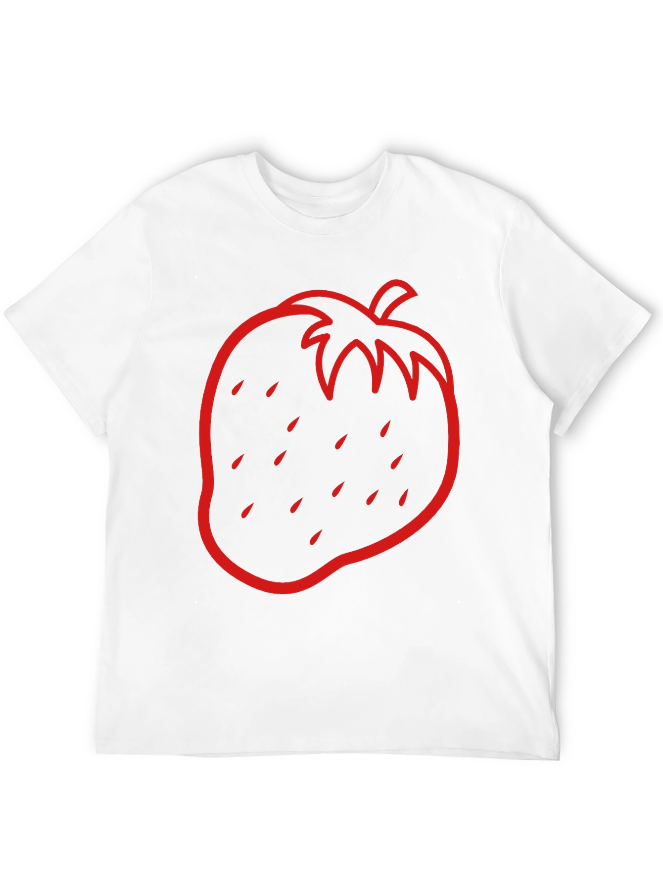 Strawberry Outline Graphic Tee - Black
