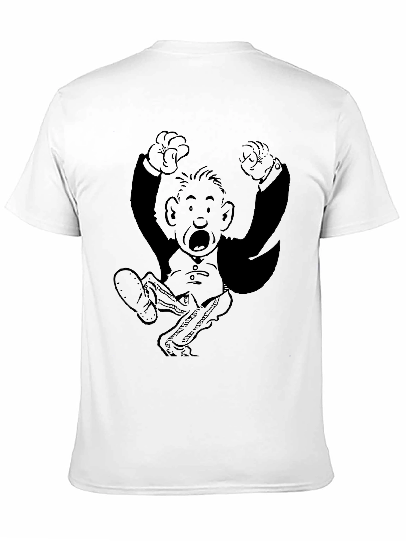 Retro Cartoon Graphic Tee - Black Cotton Blend