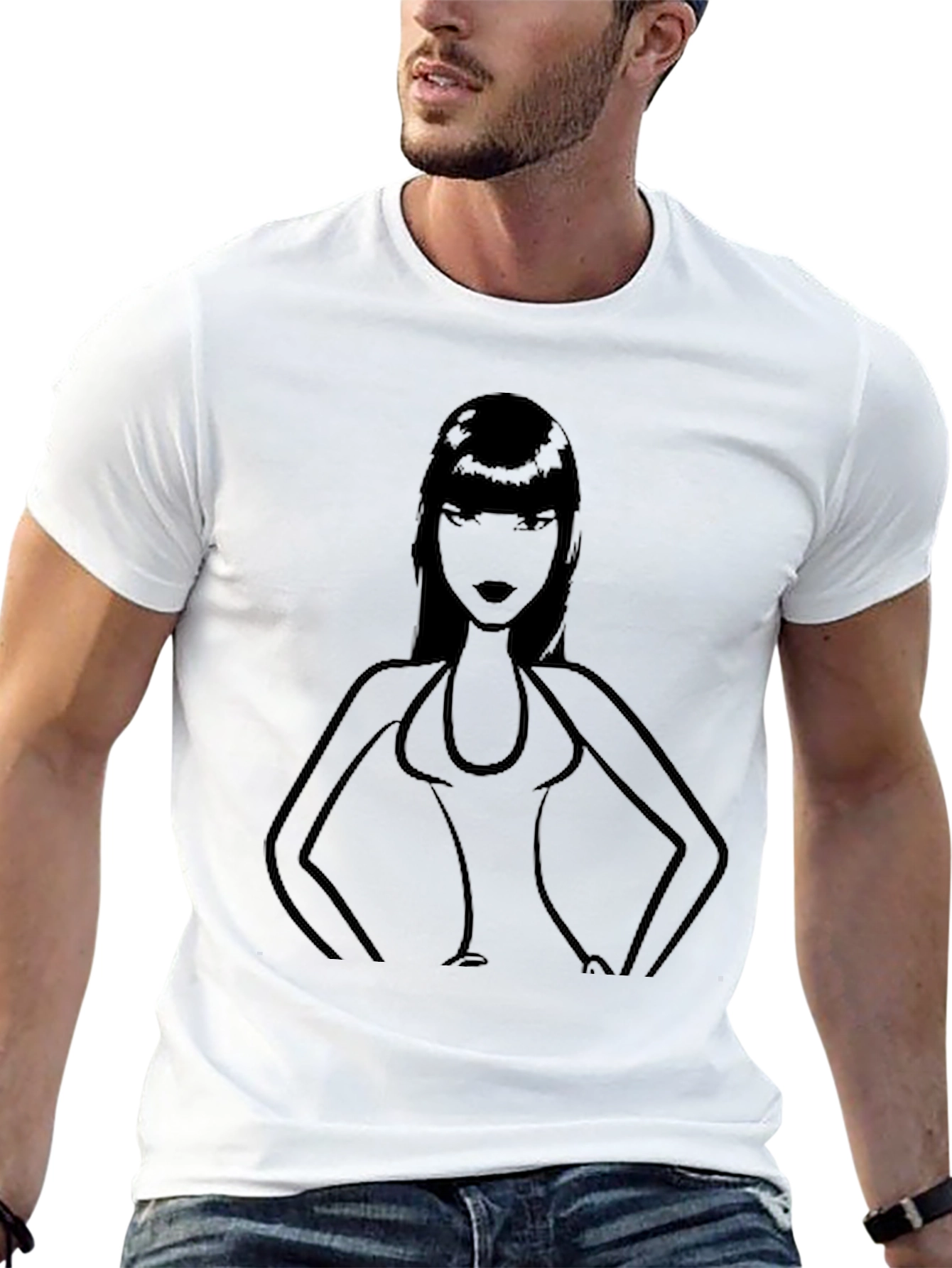 Silhouette Woman Graphic T-Shirt - Black