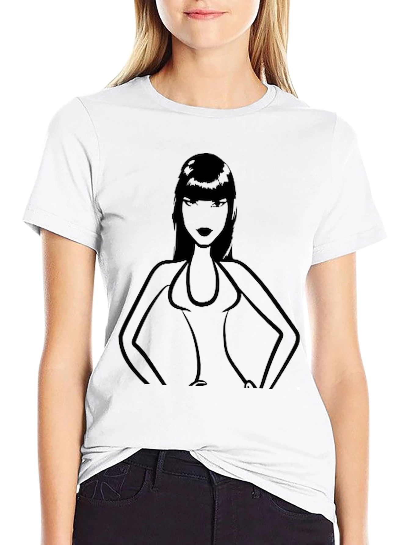 Silhouette Woman Graphic T-Shirt - Black