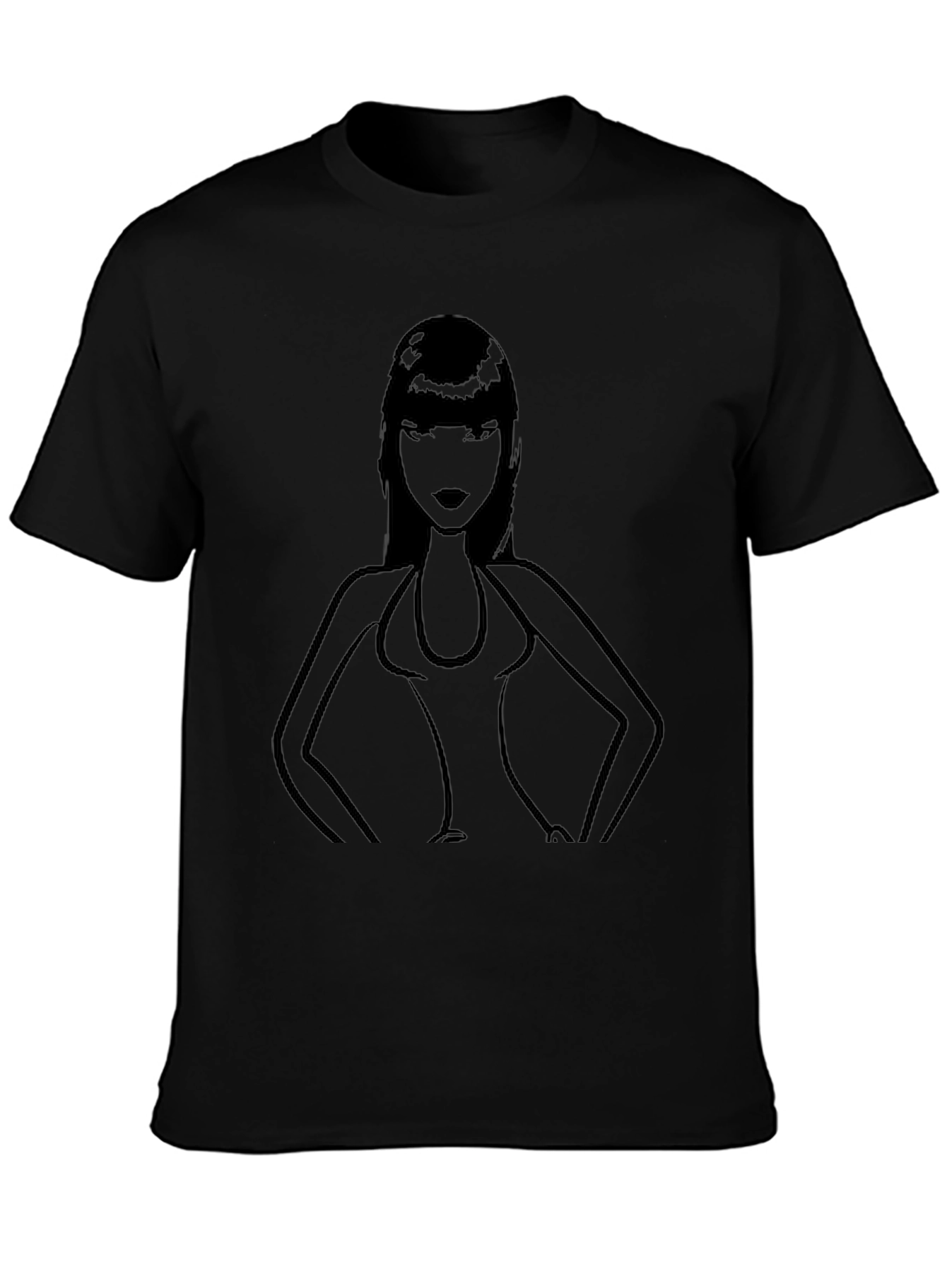 Silhouette Woman Graphic T-Shirt - Black