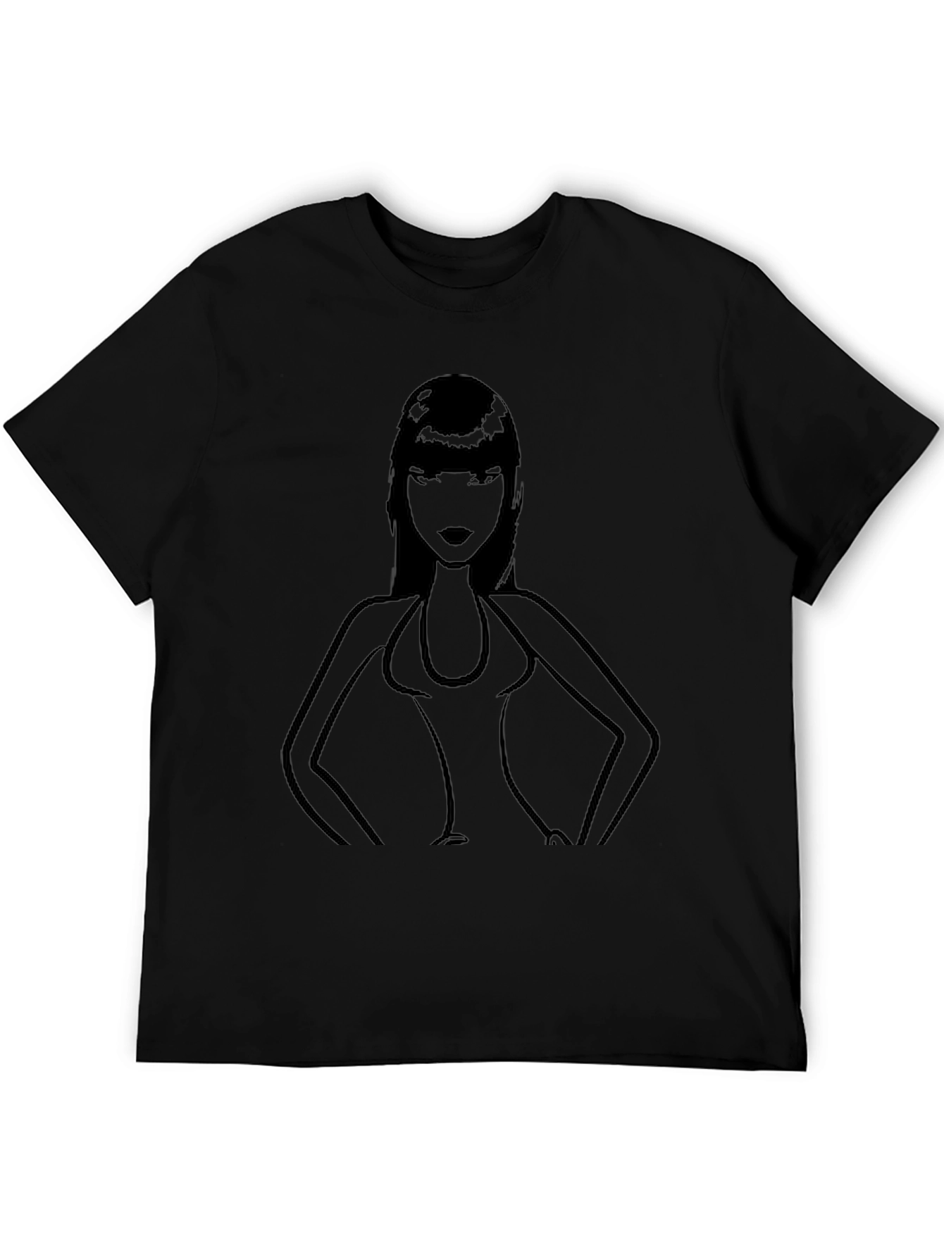 Silhouette Woman Graphic T-Shirt - Black