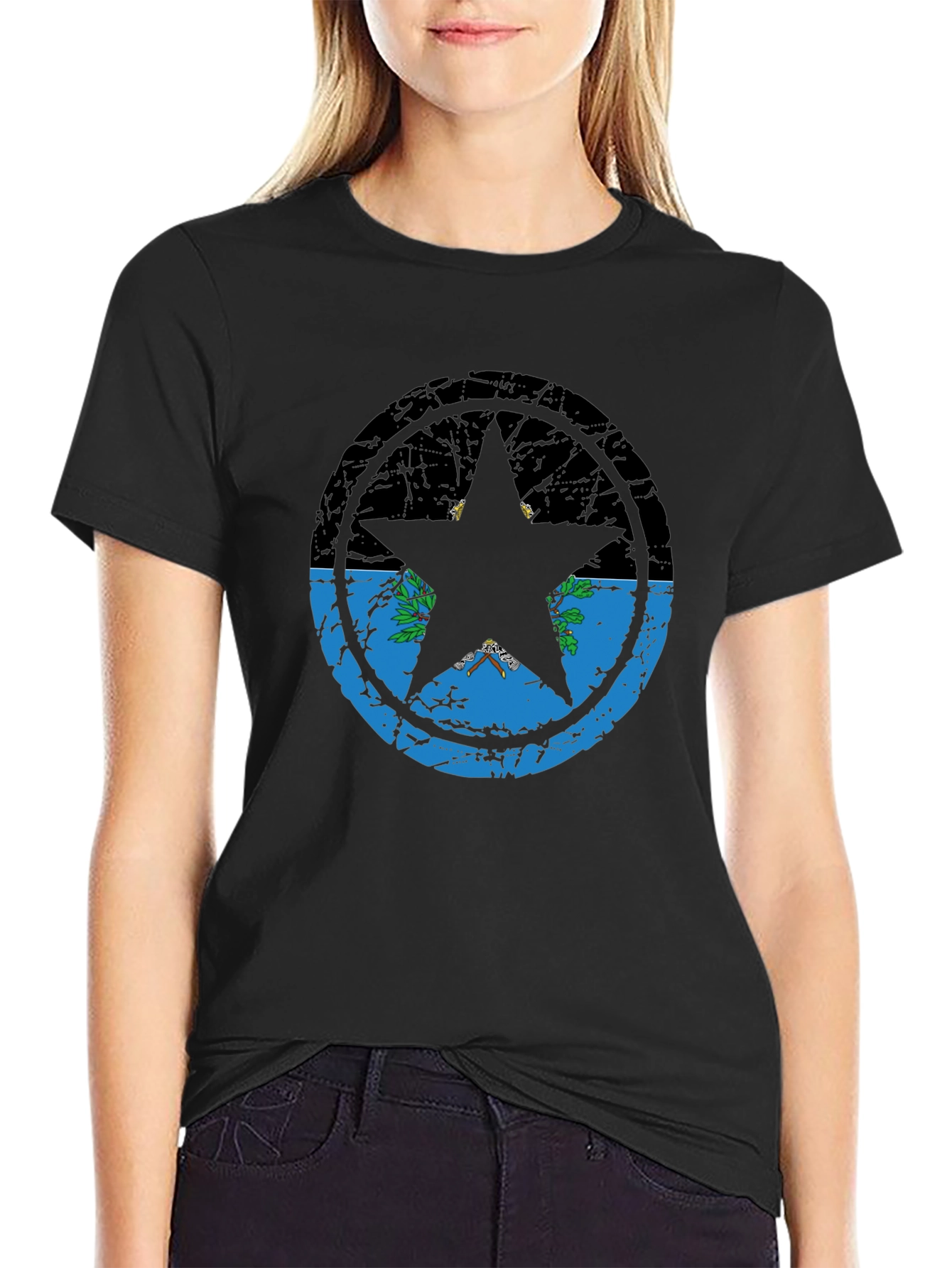 Saint Martin Flag Star T-Shirt