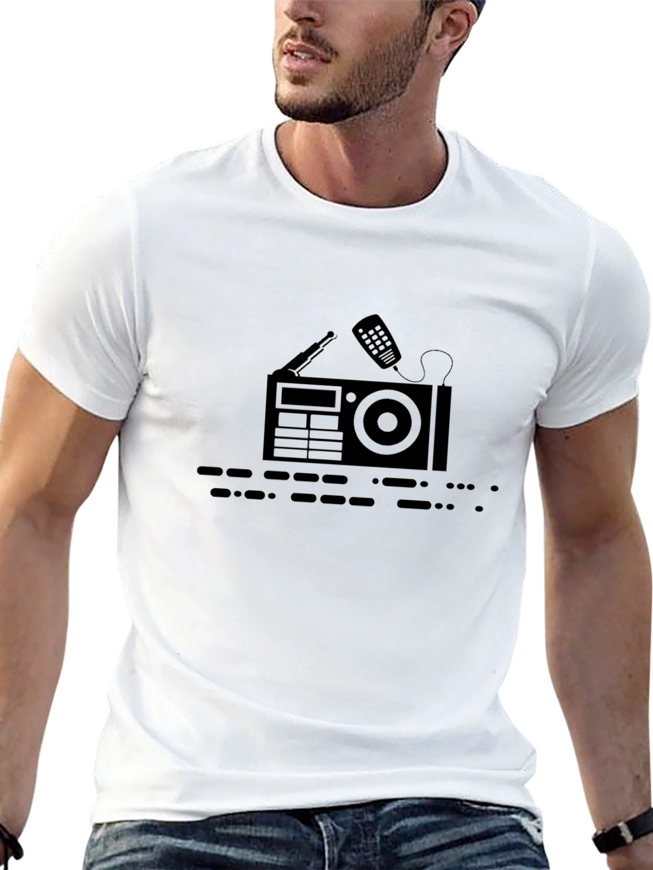 Retro Radio Graphic Tee - Classic Style