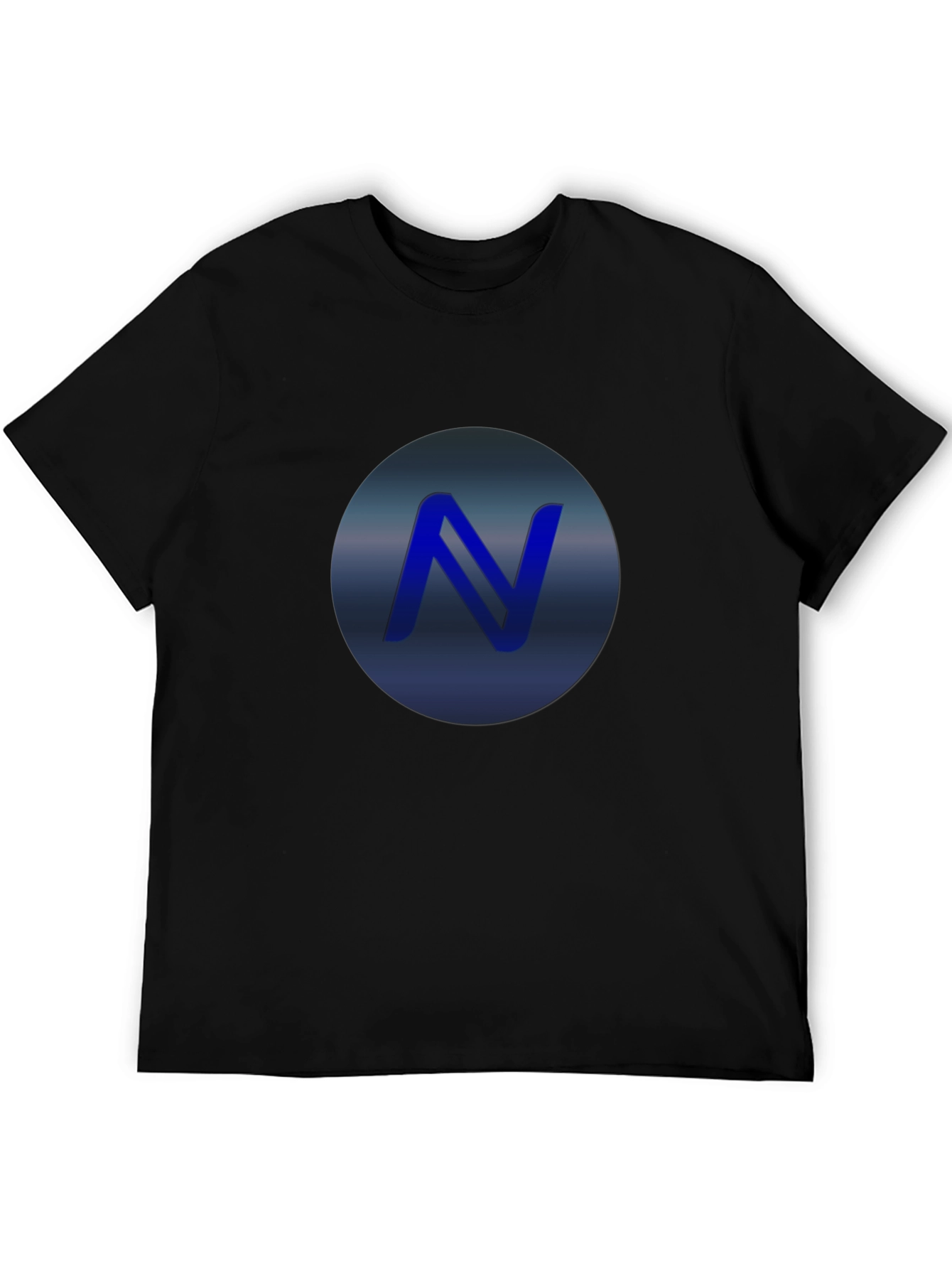 Stylish Black T-Shirt with Blue N Logo