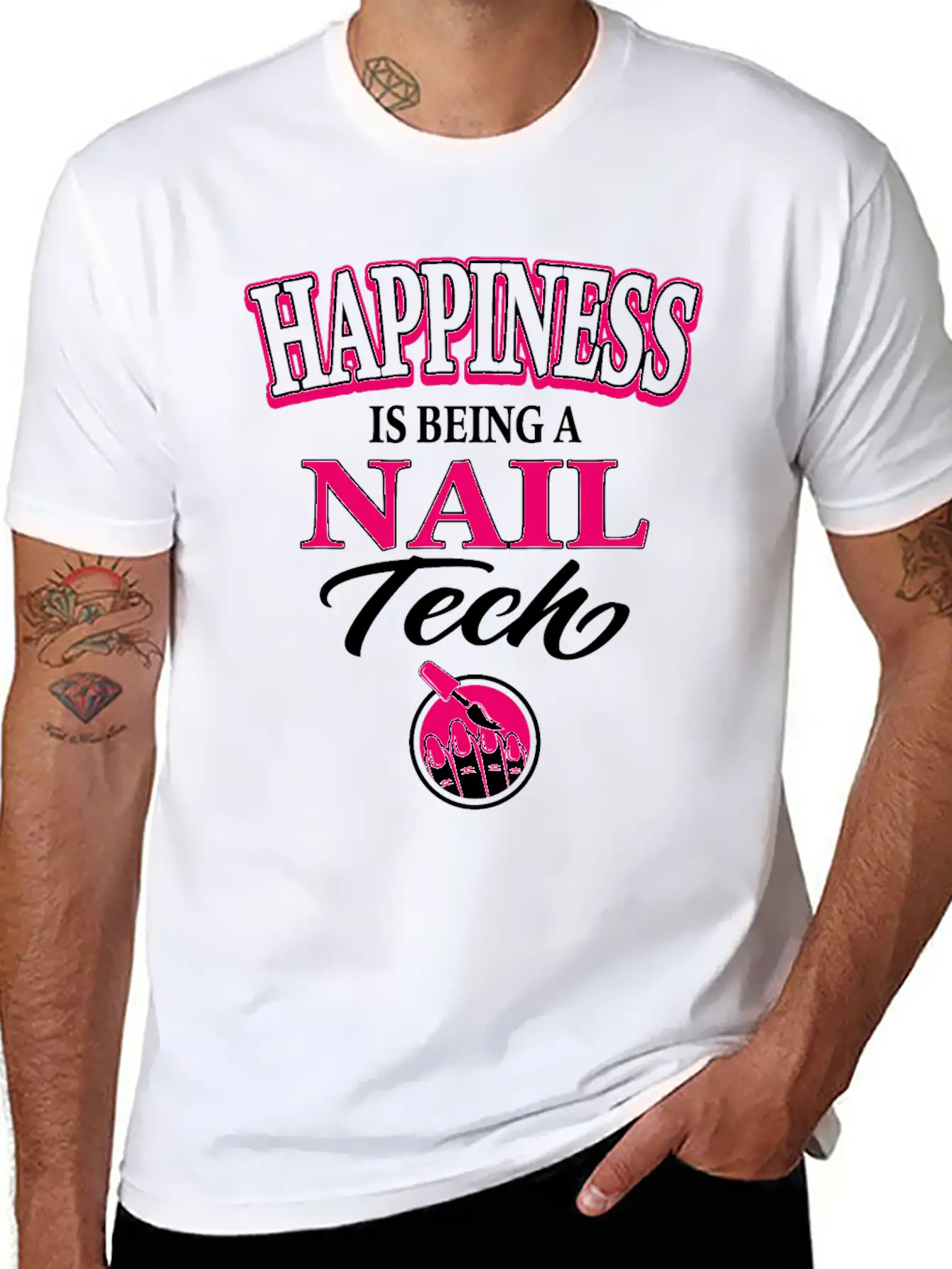 Nail Tech Nail Art Artist Happiness Is Being A Unisex Casual T-Shirt ��� Clean Design For Daily Comfort