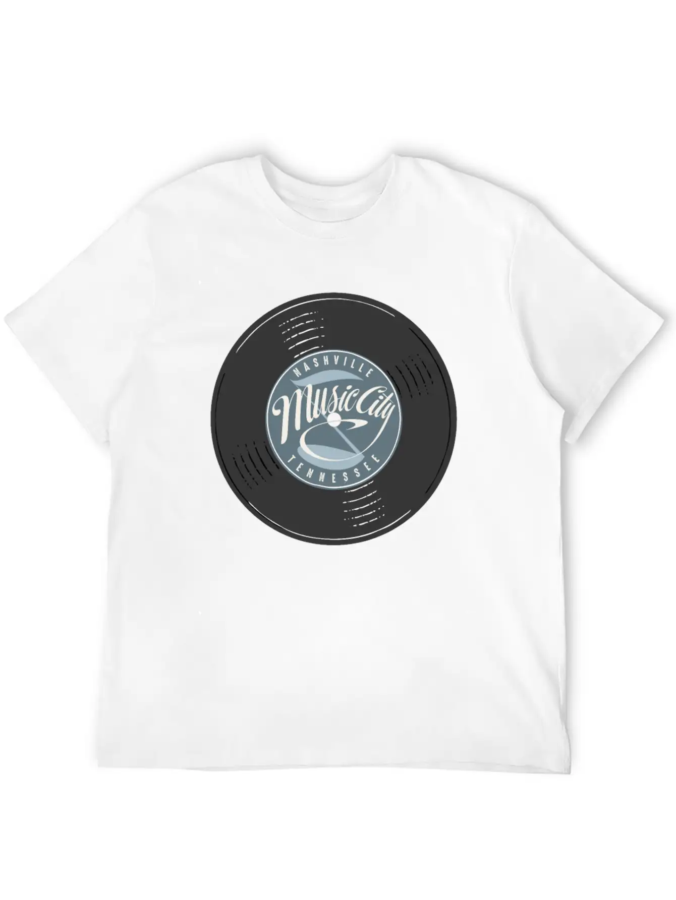 Nashville Music City Vinyl Relaxed Everyday Tee – Lightweight And Durable Cotton