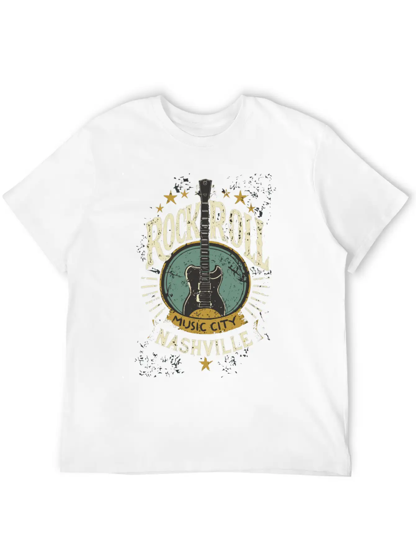 Nashville Rock & Roll Music City Music Gift Relaxed Everyday Tee – Lightweight And Durable Cotton