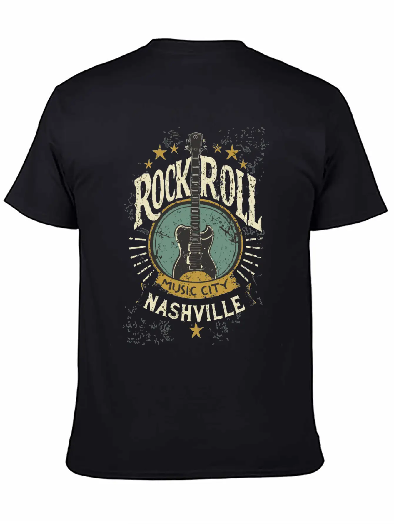 Nashville Rock & Roll Music City Music Gift Relaxed Everyday Tee – Lightweight And Durable Cotton