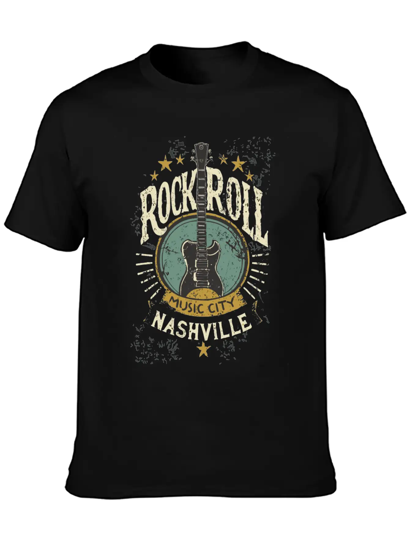 Nashville Rock & Roll Music City Music Gift Relaxed Everyday Tee – Lightweight And Durable Cotton