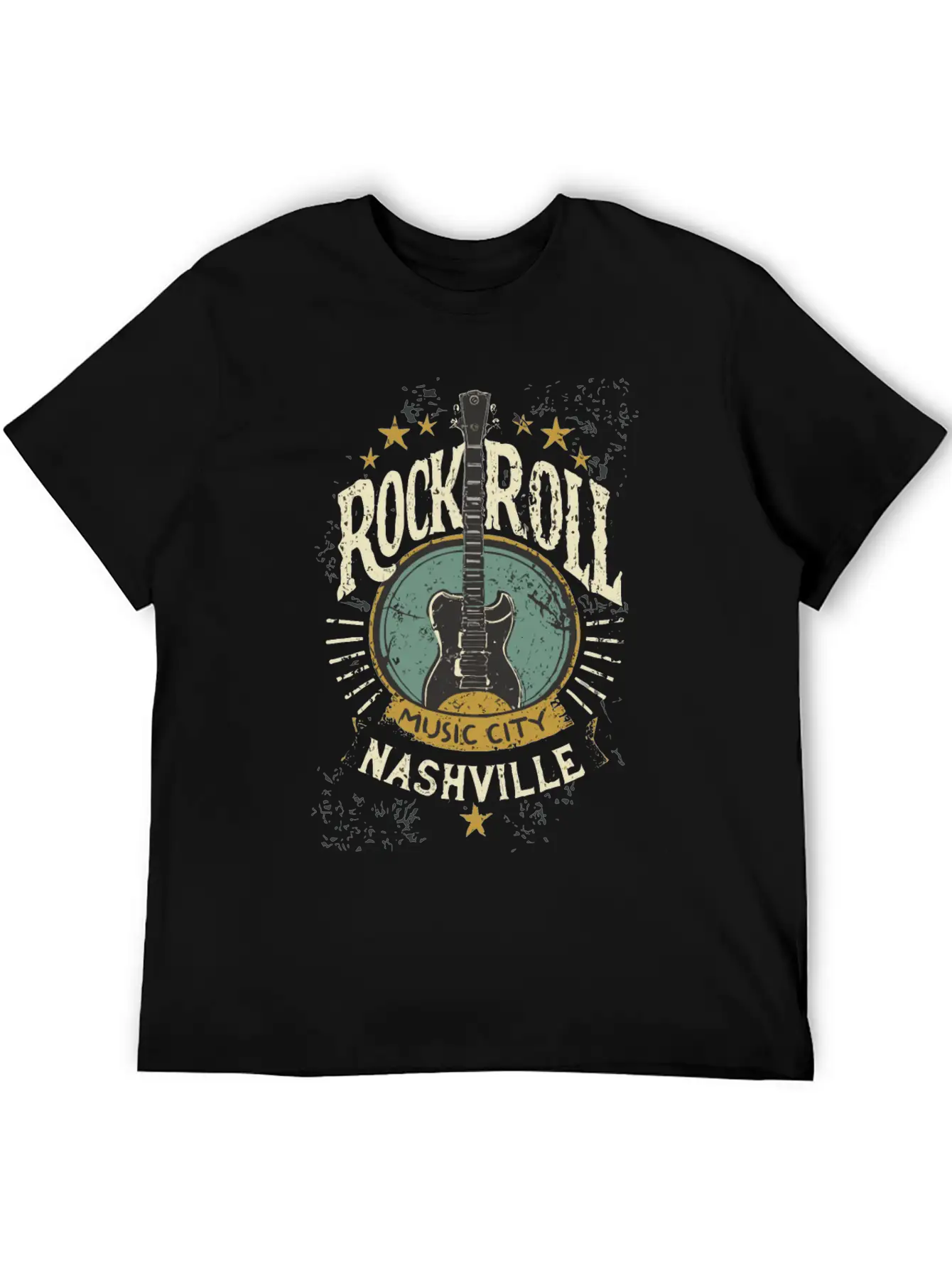 Nashville Rock & Roll Music City Music Gift Relaxed Everyday Tee – Lightweight And Durable Cotton
