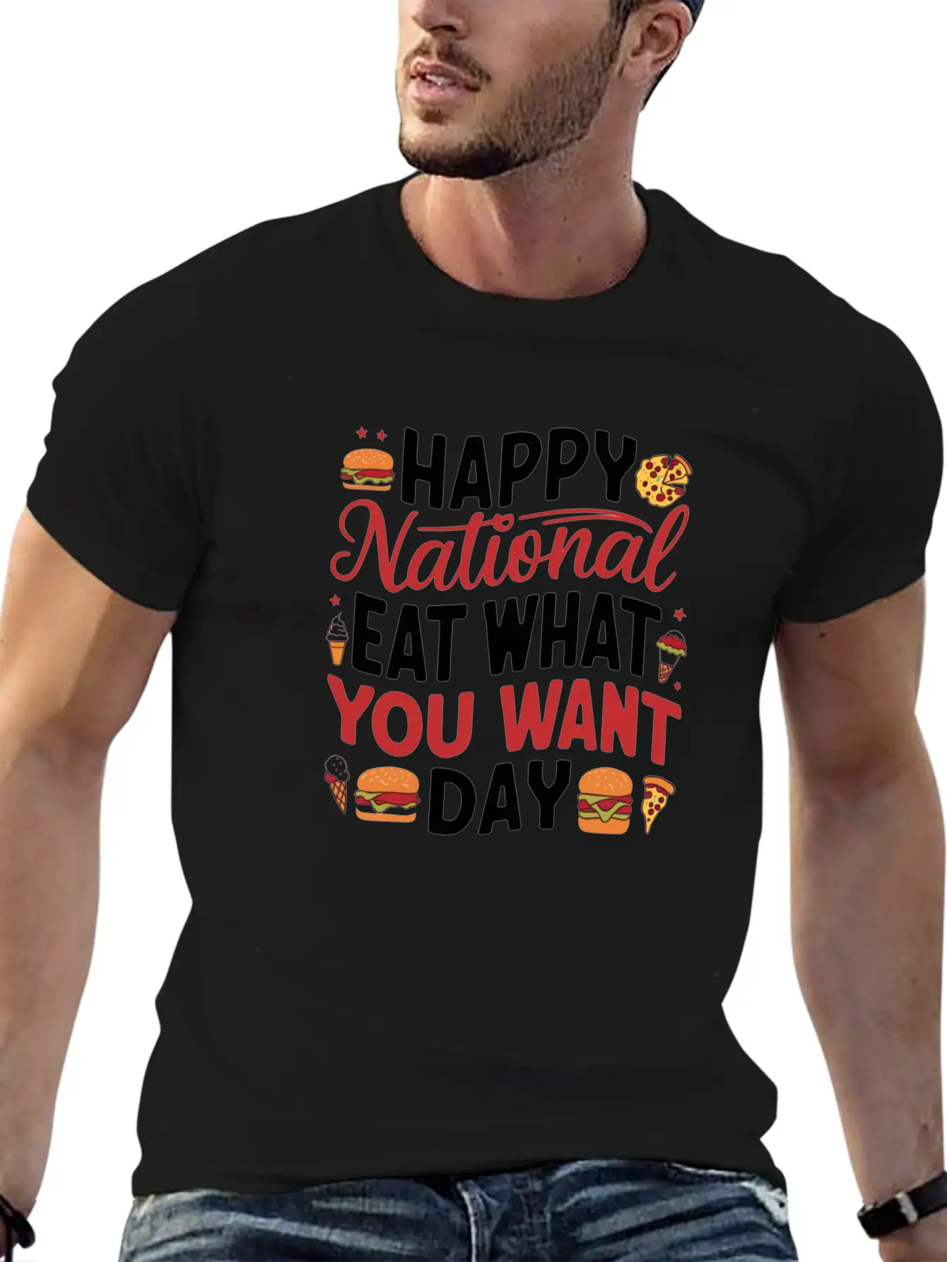 National Eat What You Want Day Lightweight Cotton T-Shirt – Daily Comfort Graphic Shirt