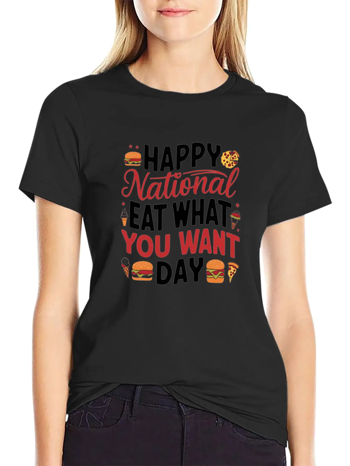 National Eat What You Want Day Lightweight Cotton T-Shirt – Daily Comfort Graphic Shirt