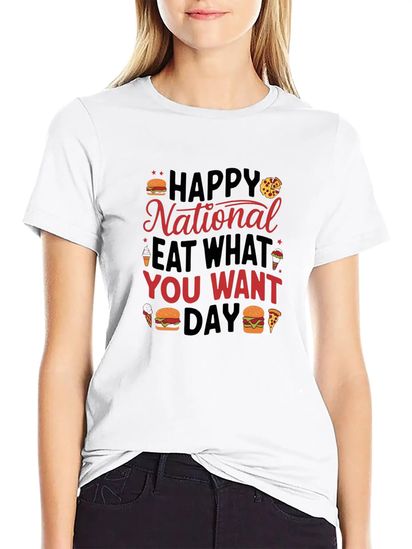 National Eat What You Want Day Lightweight Cotton T-Shirt – Daily Comfort Graphic Shirt