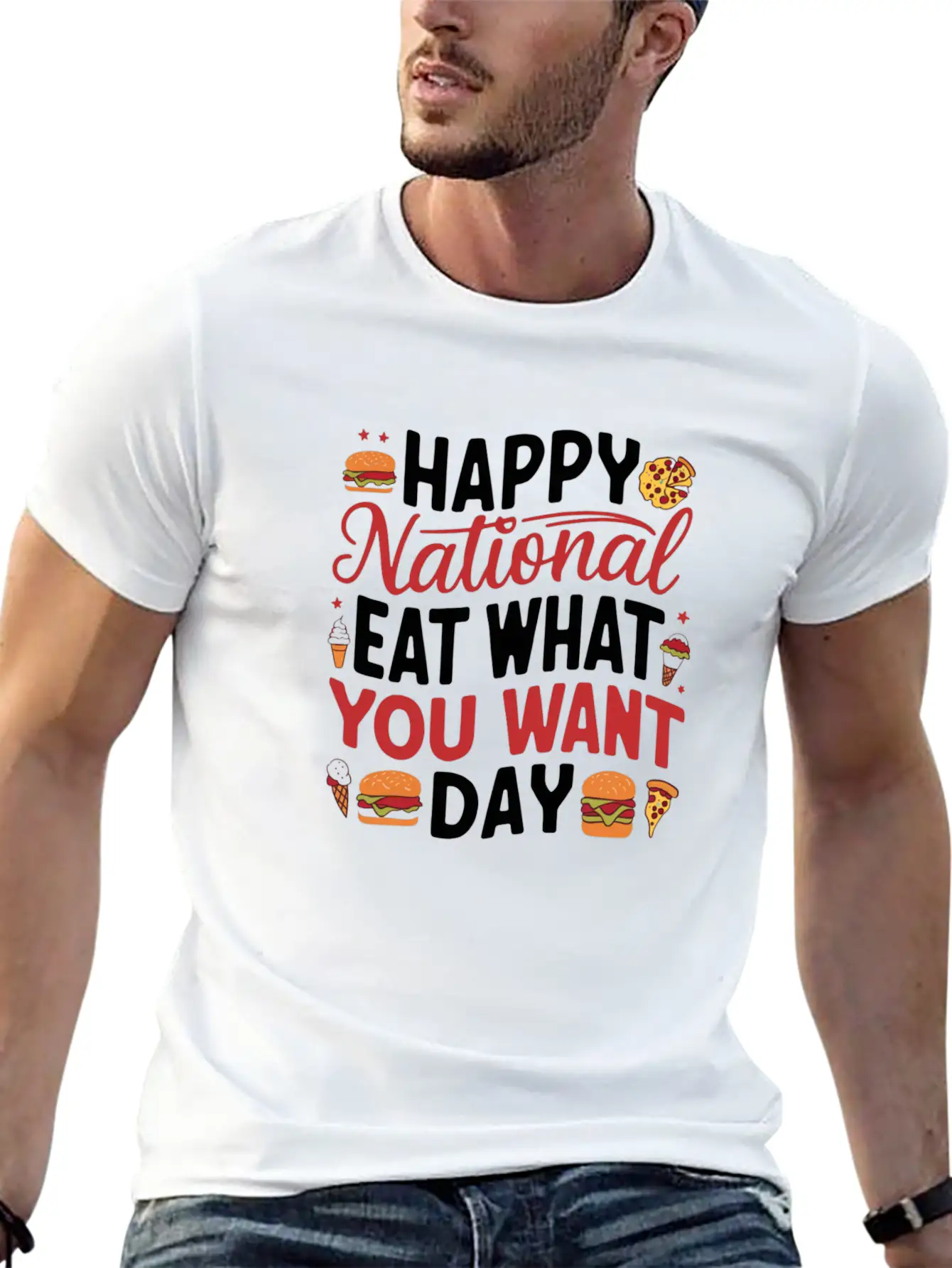 National Eat What You Want Day Lightweight Cotton T-Shirt – Daily Comfort Graphic Shirt