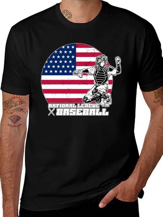 National League Baseball / USA / Flag Relaxed Everyday Tee – Lightweight And Durable Cotton