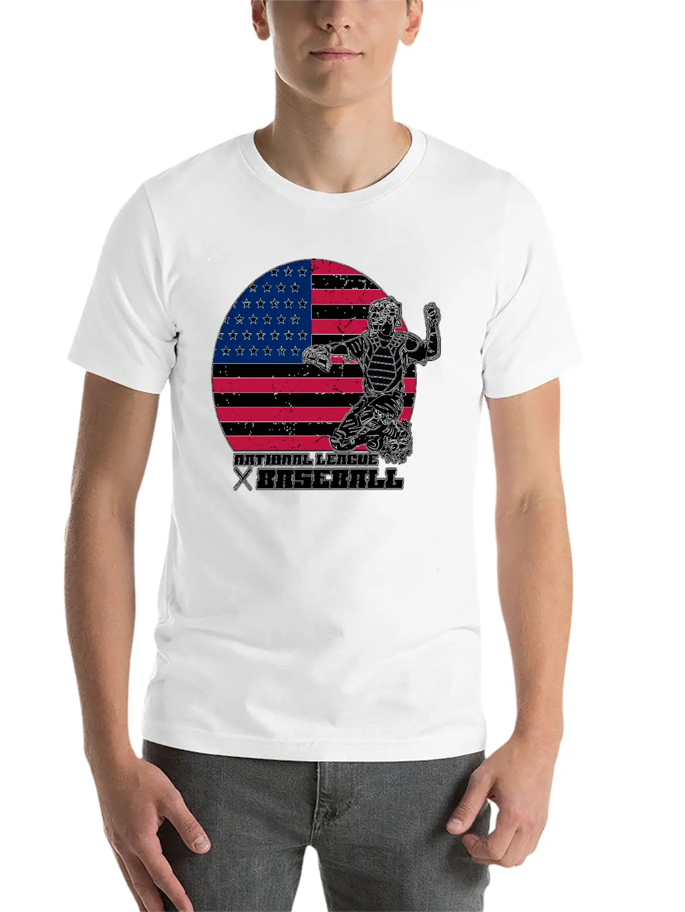 National League Baseball / USA / Flag Relaxed Everyday Tee – Lightweight And Durable Cotton