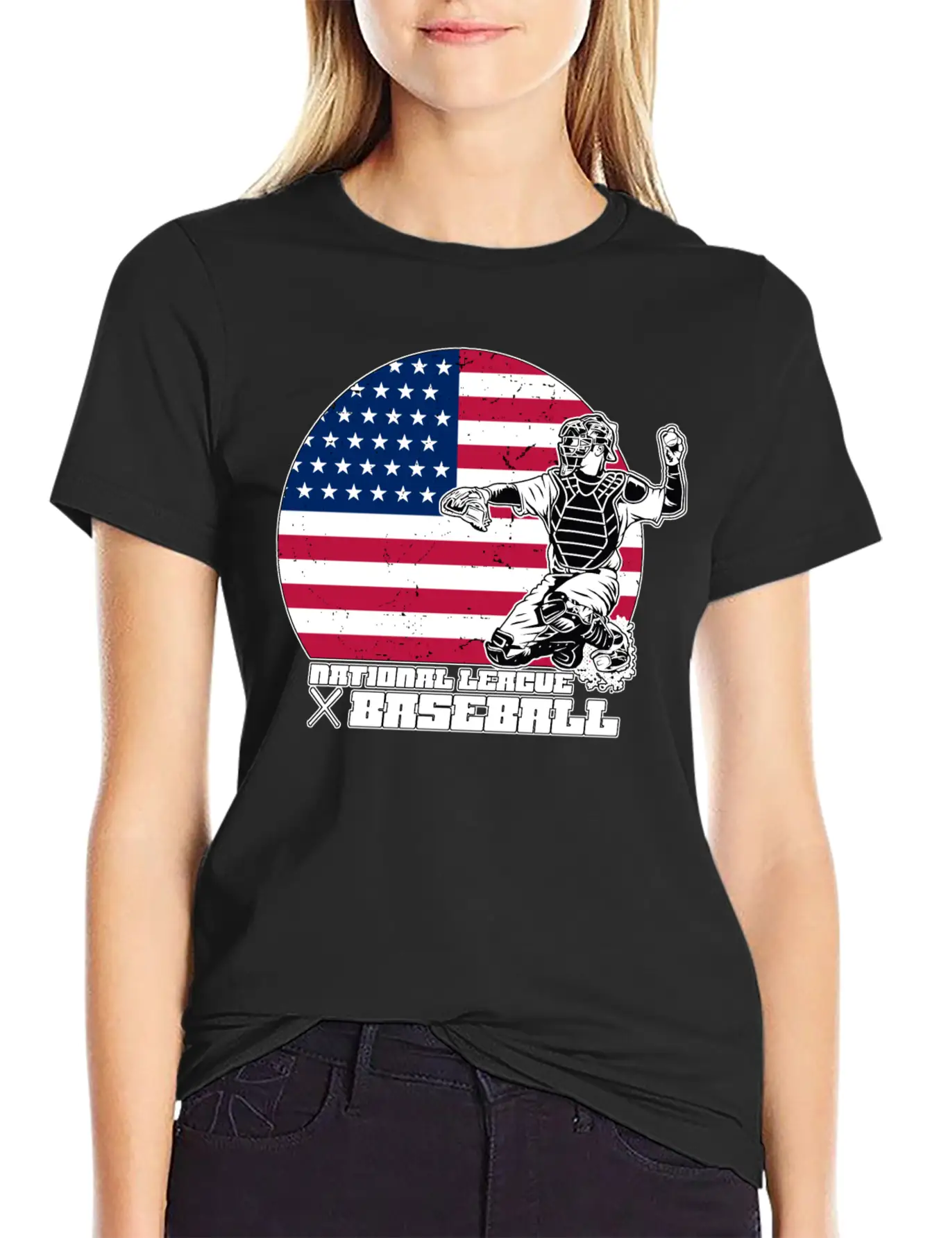 National League Baseball / USA / Flag Relaxed Everyday Tee – Lightweight And Durable Cotton