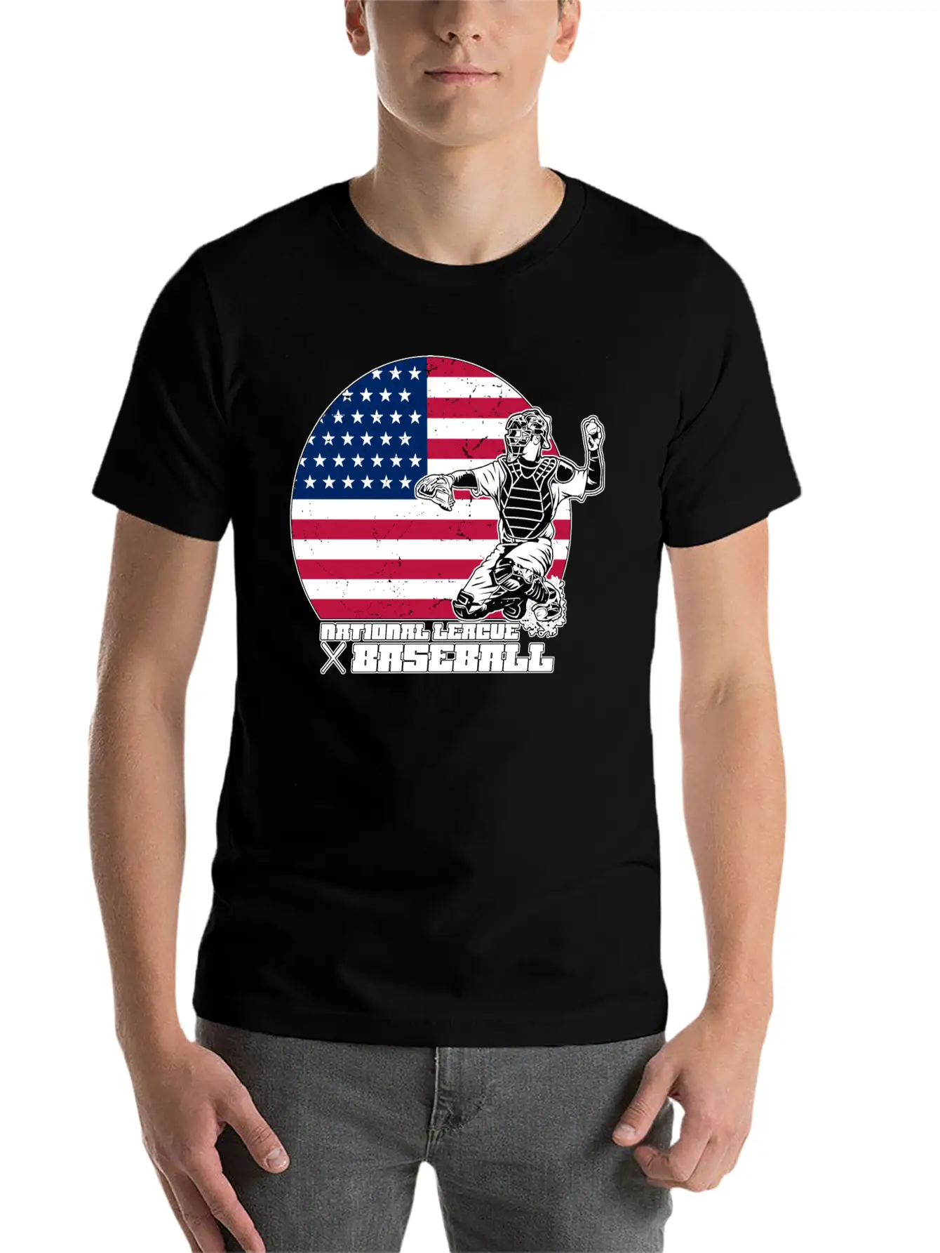 National League Baseball / USA / Flag Relaxed Everyday Tee – Lightweight And Durable Cotton