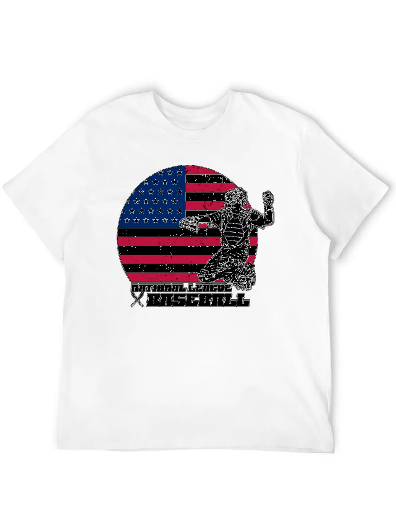 National League Baseball / USA / Flag Relaxed Everyday Tee – Lightweight And Durable Cotton