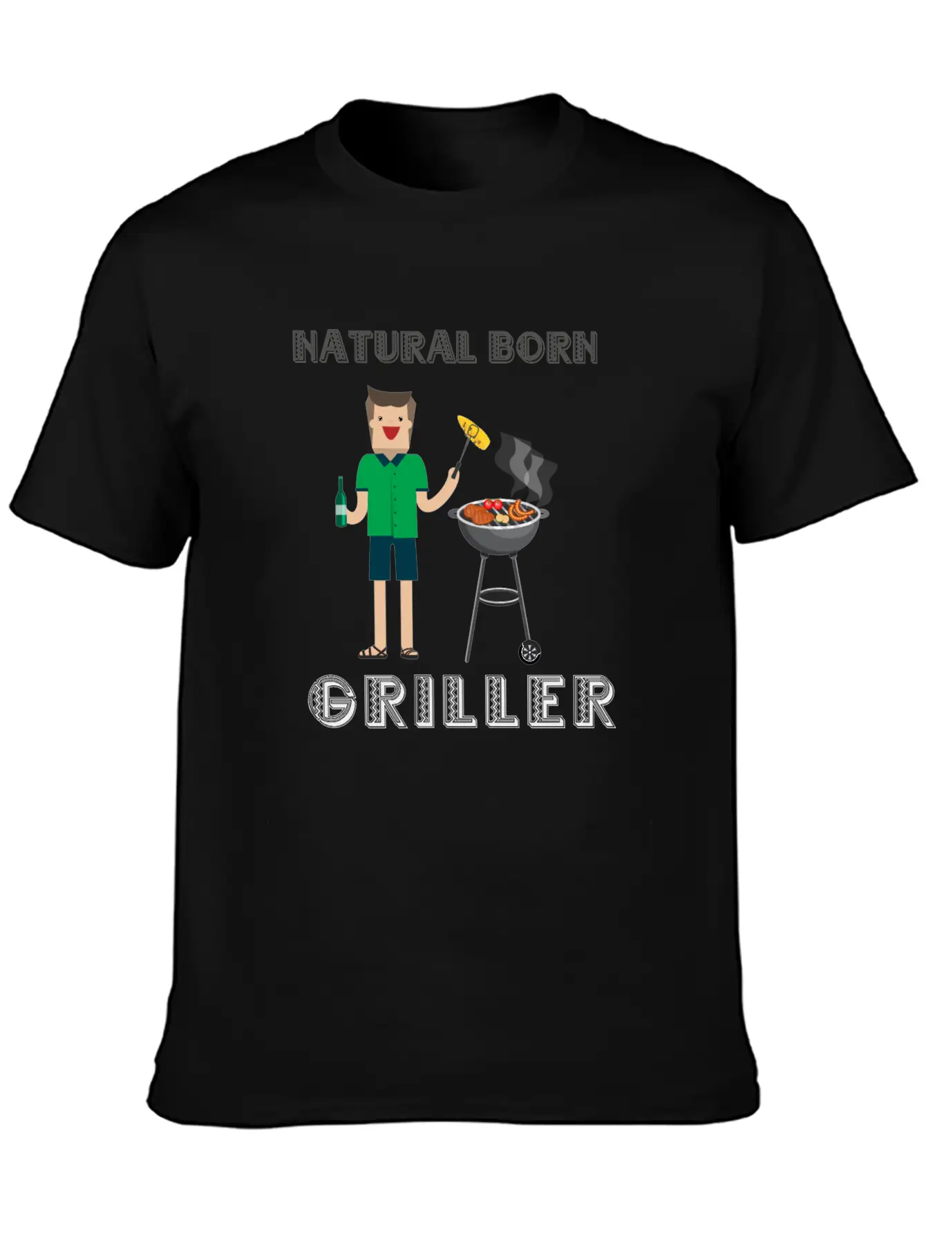 Natural Born Griller Unisex Casual T-Shirt – Clean Design For Daily Comfort