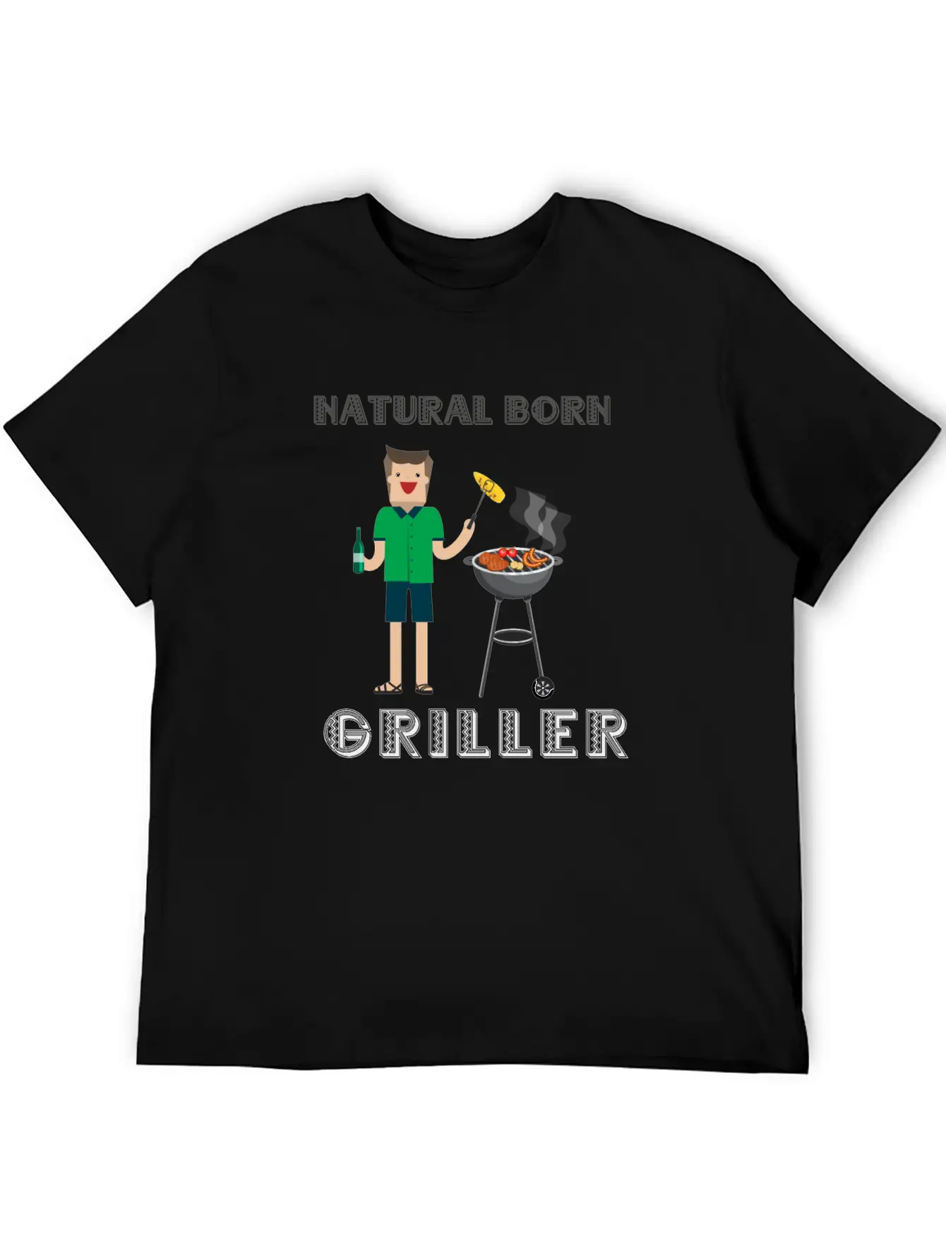 Natural Born Griller Unisex Casual T-Shirt – Clean Design For Daily Comfort