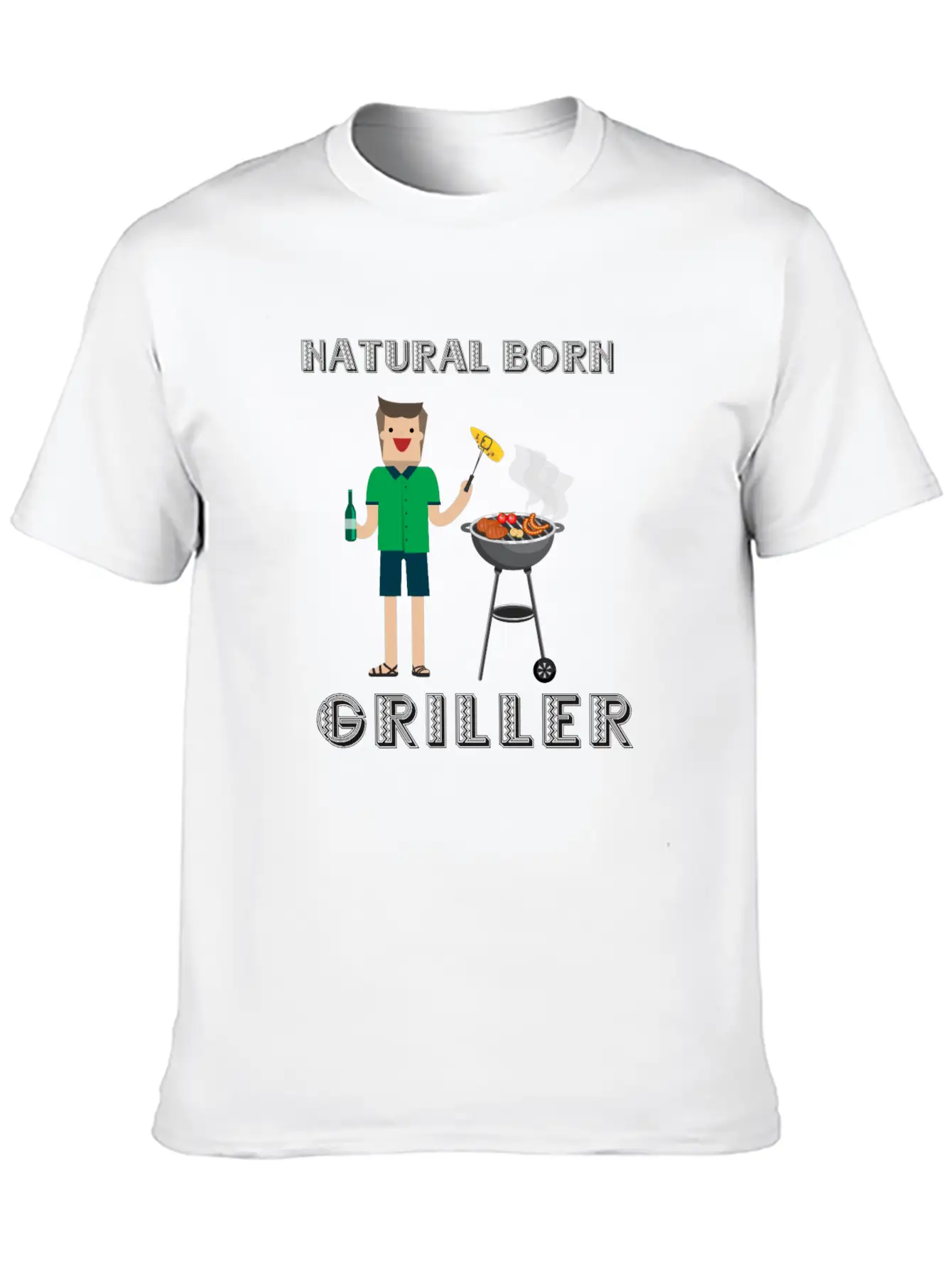 Natural Born Griller Unisex Casual T-Shirt – Clean Design For Daily Comfort