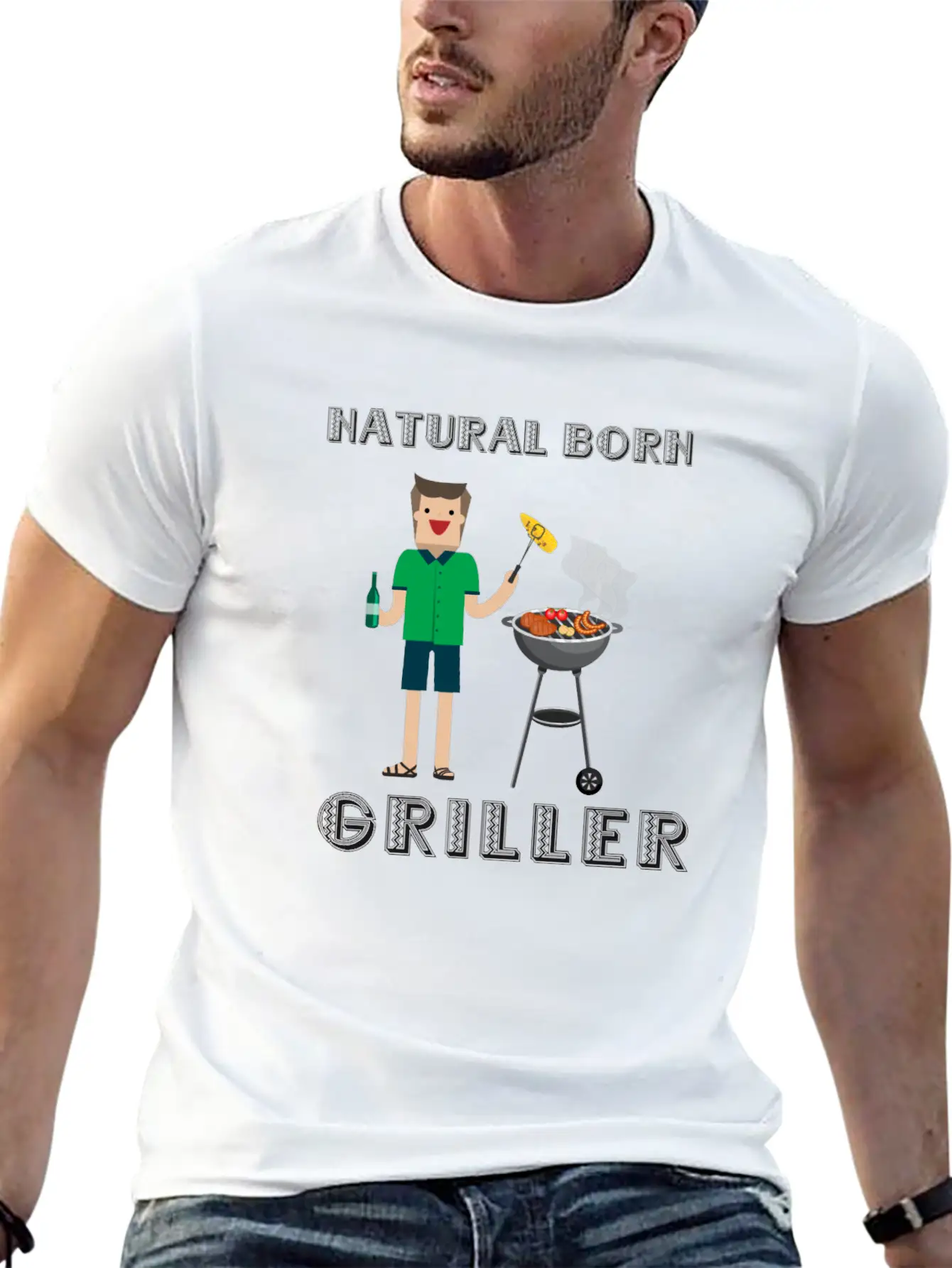 Natural Born Griller Unisex Casual T-Shirt – Clean Design For Daily Comfort