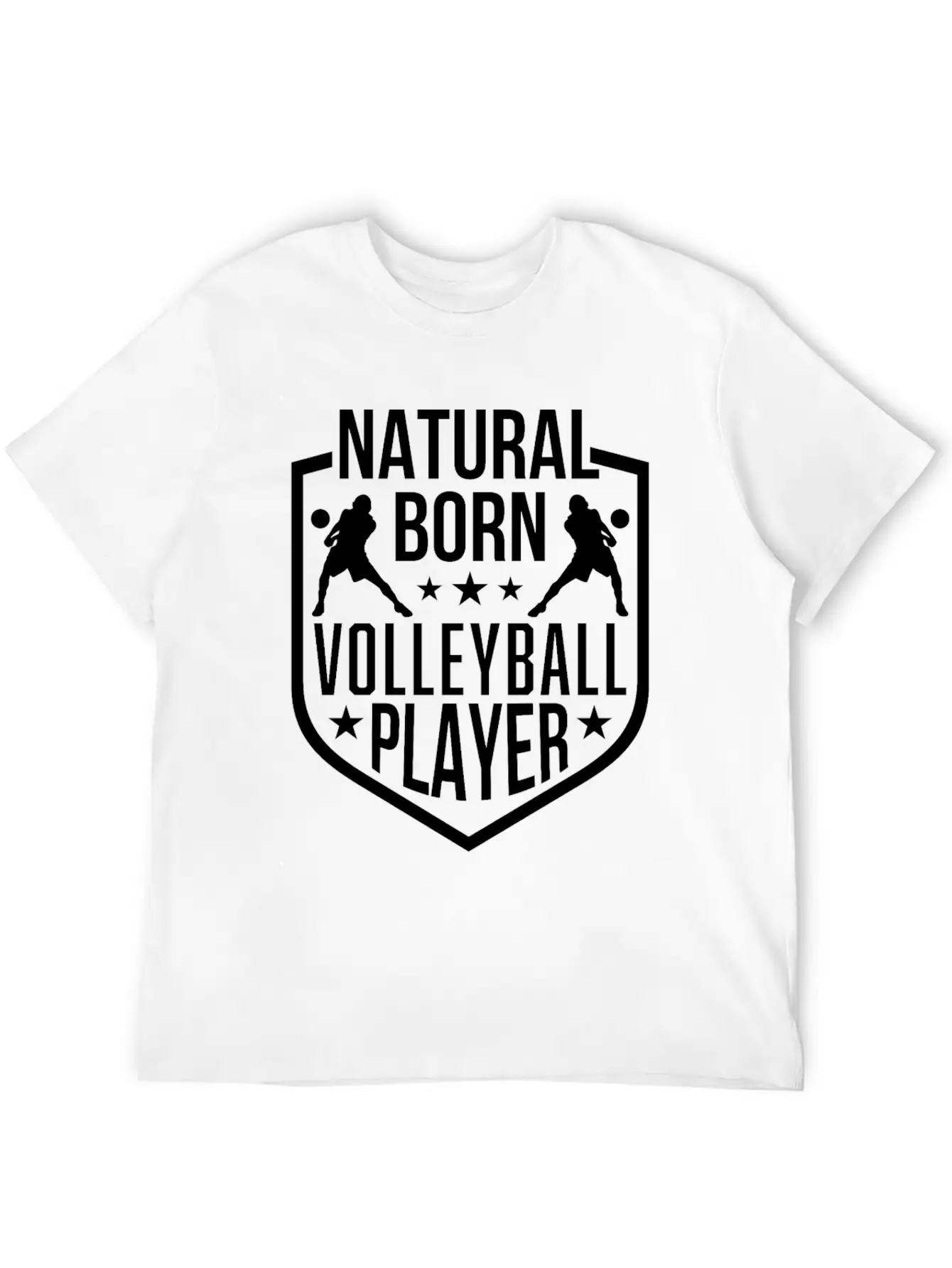 Natural Born Volleyball Player Funny Lightweight Cotton T-Shirt – Daily Comfort Graphic Shirt