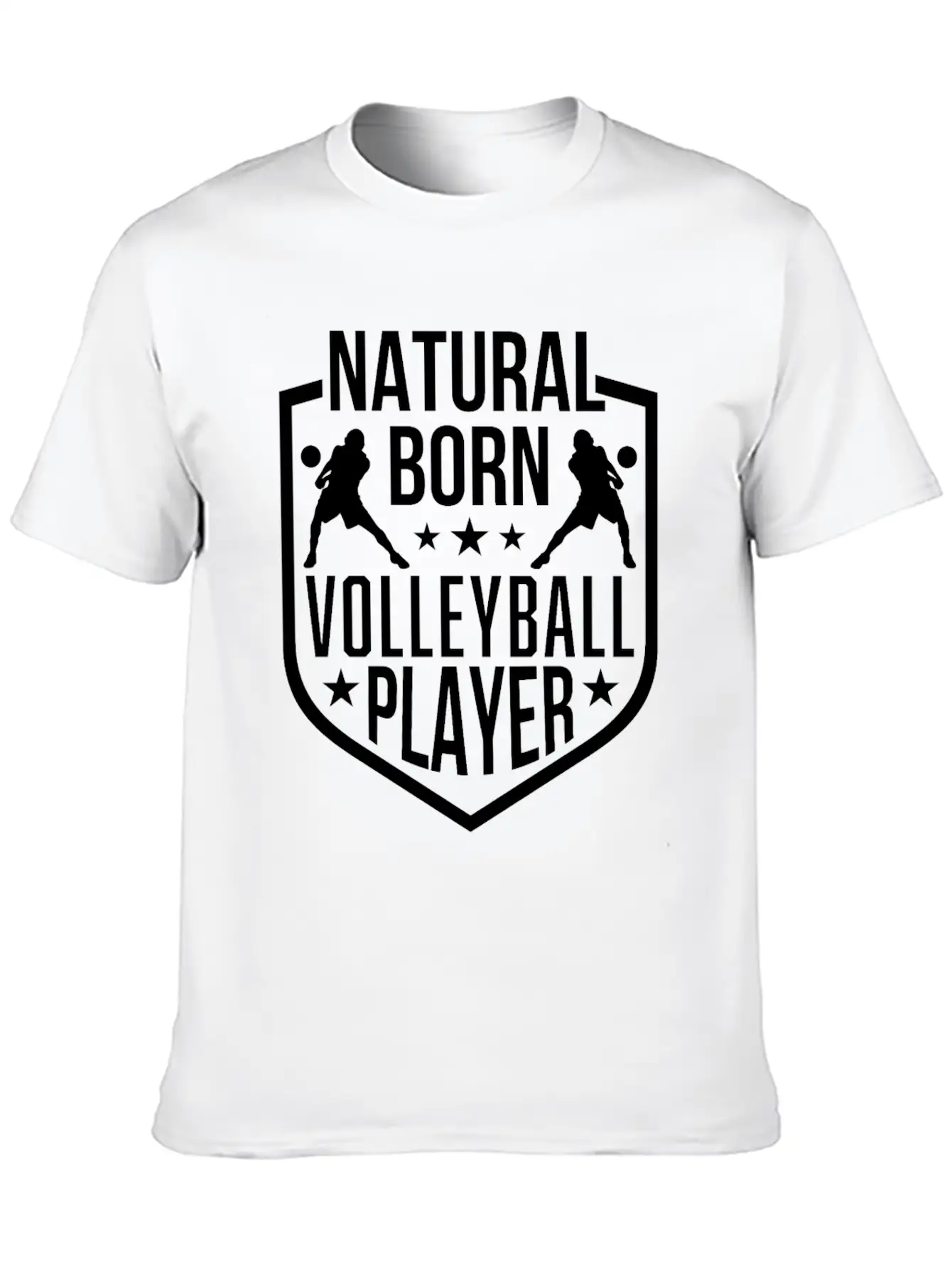 Natural Born Volleyball Player Funny Lightweight Cotton T-Shirt – Daily Comfort Graphic Shirt