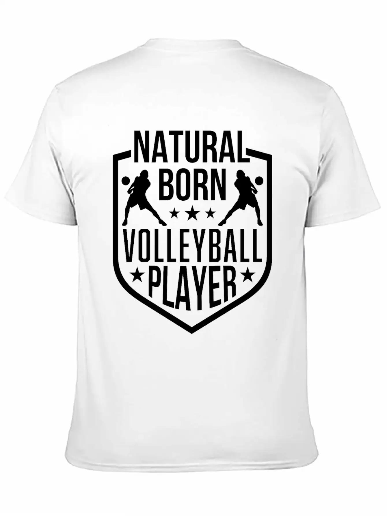Natural Born Volleyball Player Funny Lightweight Cotton T-Shirt – Daily Comfort Graphic Shirt