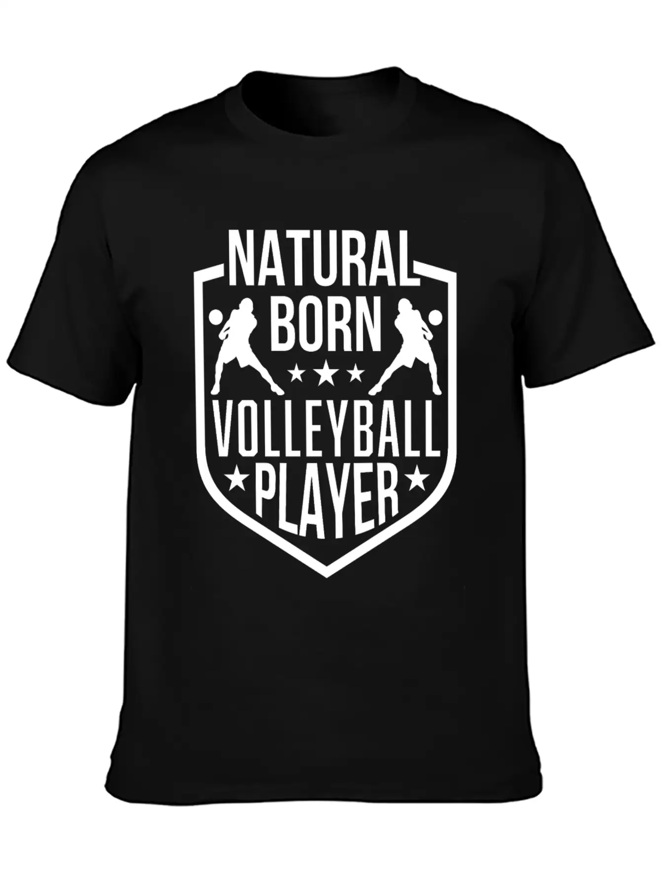 Natural Born Volleyball Player Funny Lightweight Cotton T-Shirt – Daily Comfort Graphic Shirt