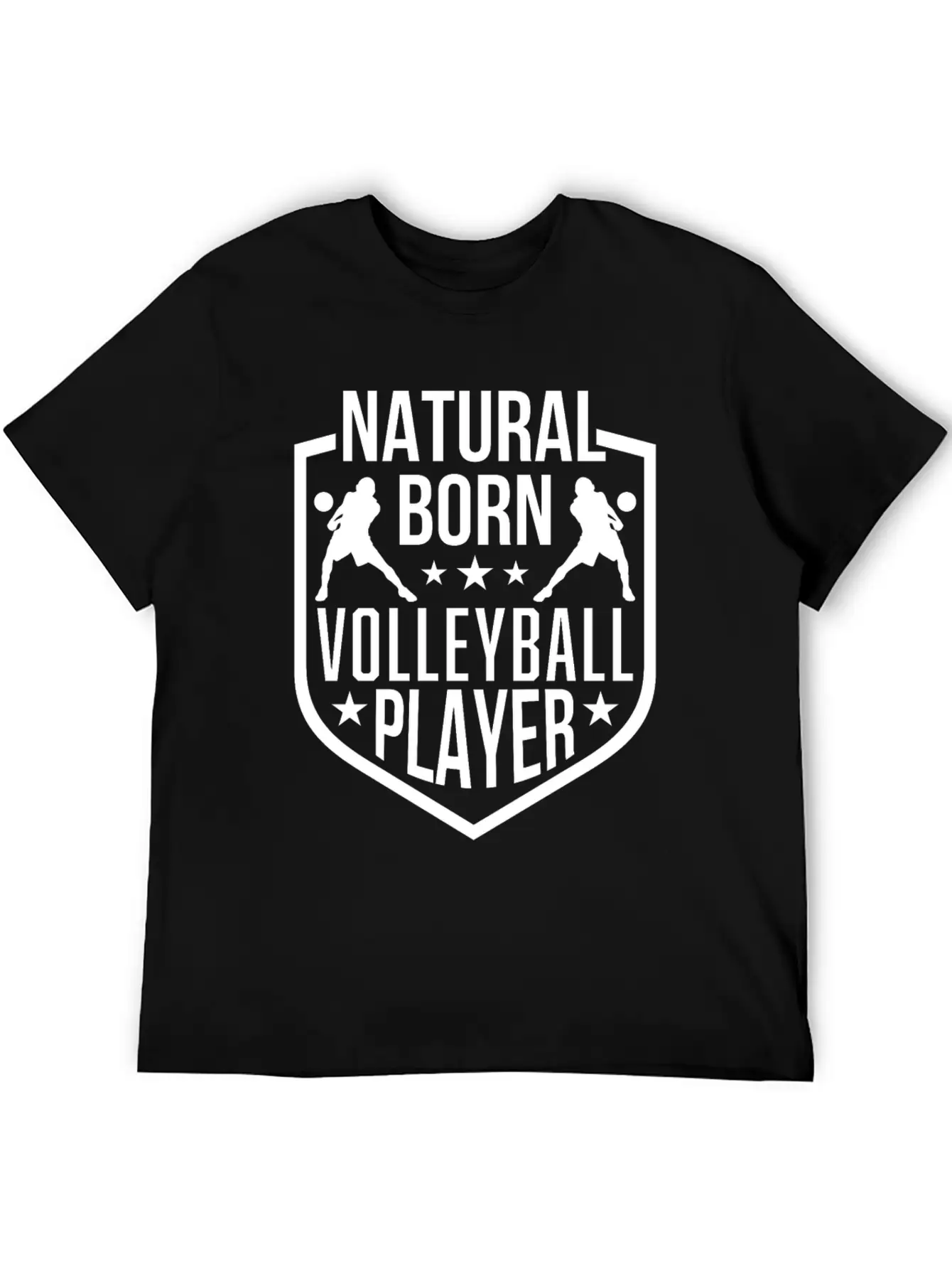 Natural Born Volleyball Player Funny Lightweight Cotton T-Shirt – Daily Comfort Graphic Shirt