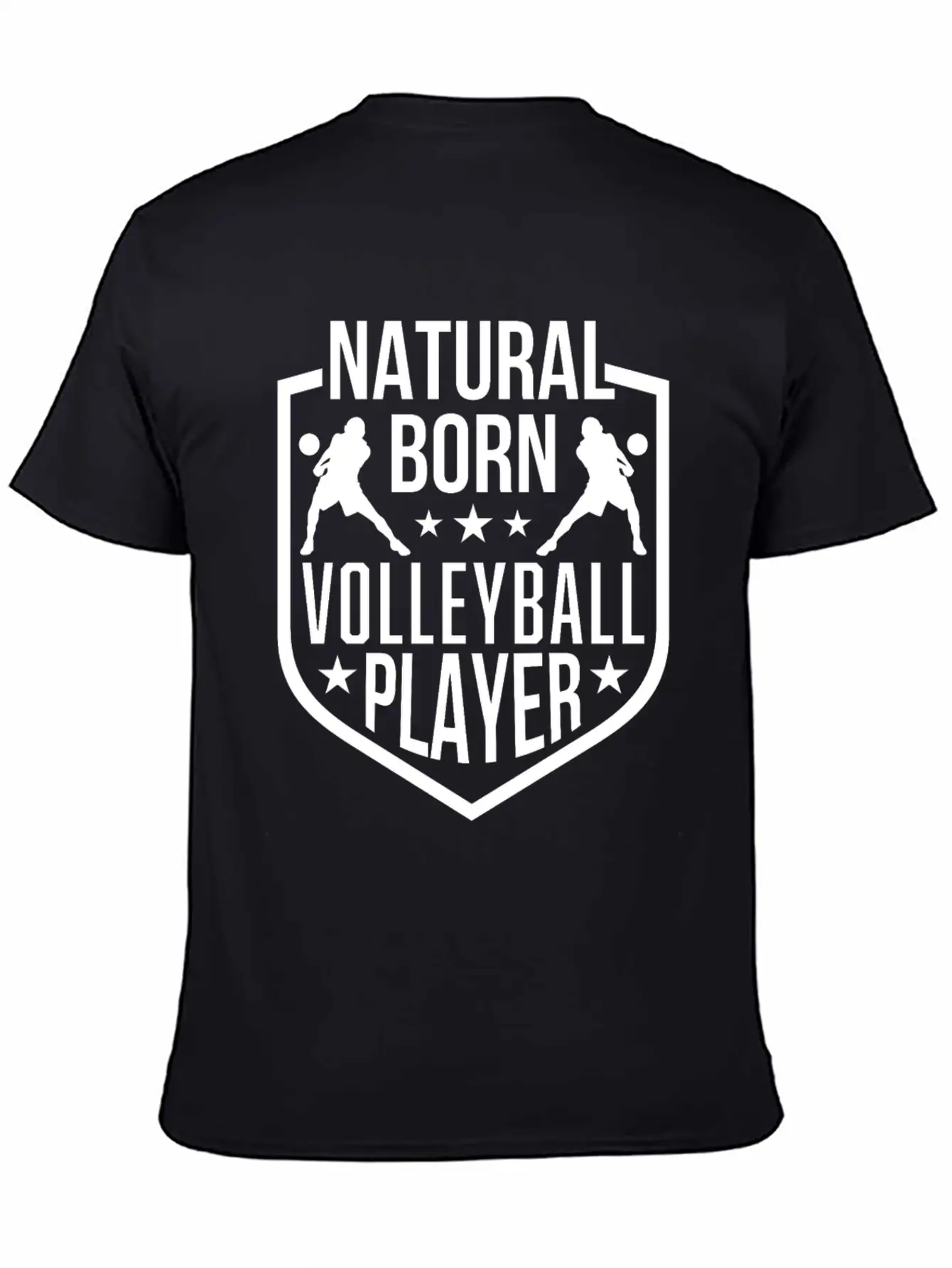 Natural Born Volleyball Player Funny Lightweight Cotton T-Shirt – Daily Comfort Graphic Shirt