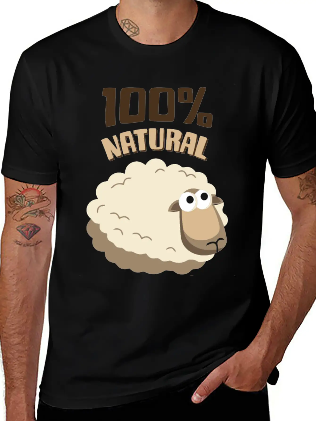 Natural Wool Sheep Funny T Shirt Essential Cotton Tee For Daily Outfits – Unisex Style