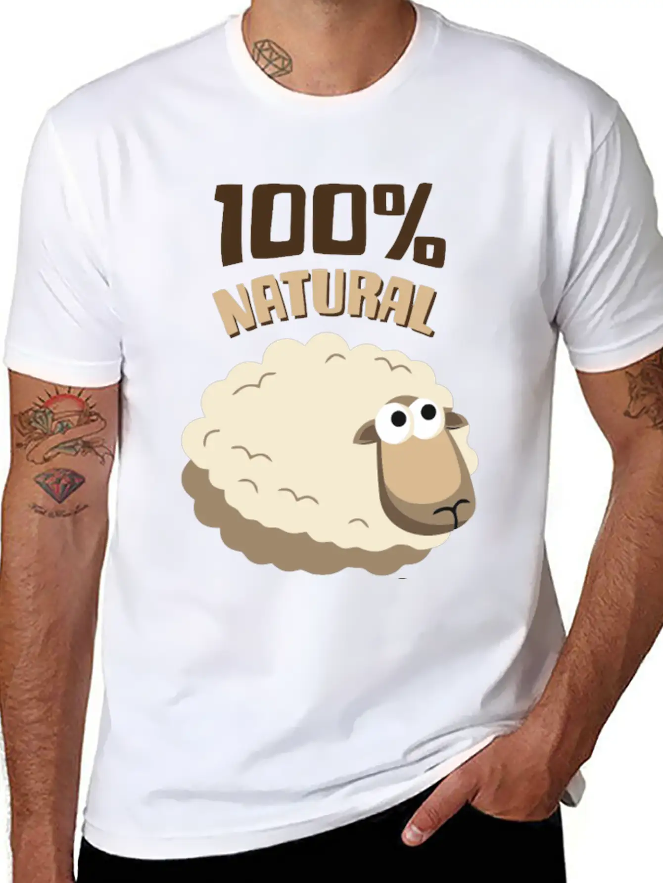 Natural Wool Sheep Funny T Shirt Essential Cotton Tee For Daily Outfits – Unisex Style