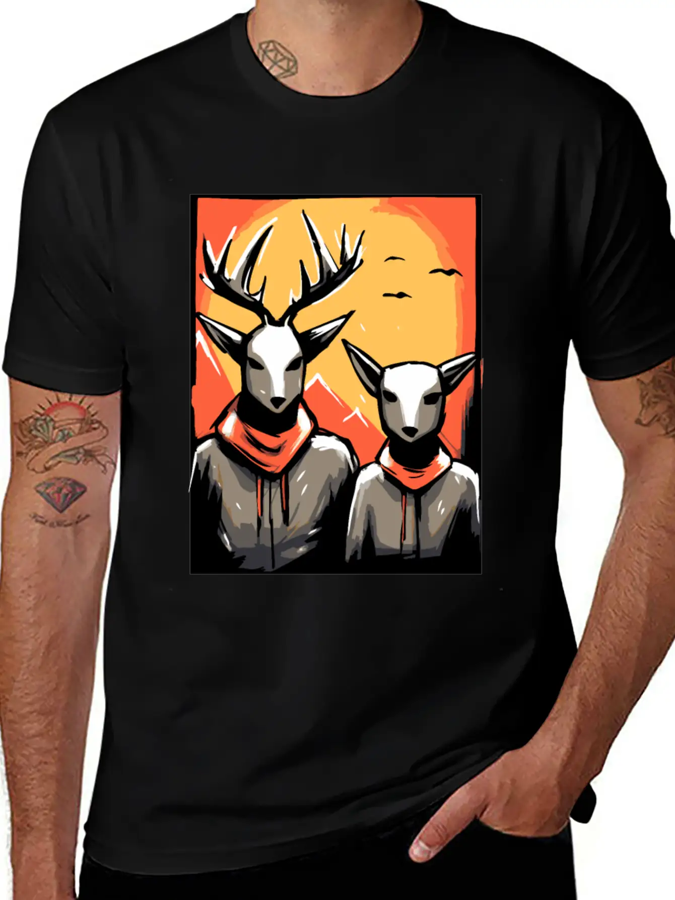 Nature And A Couple Of Deer Soft Cotton Short Sleeve Tee – Unisex Wardrobe Staple
