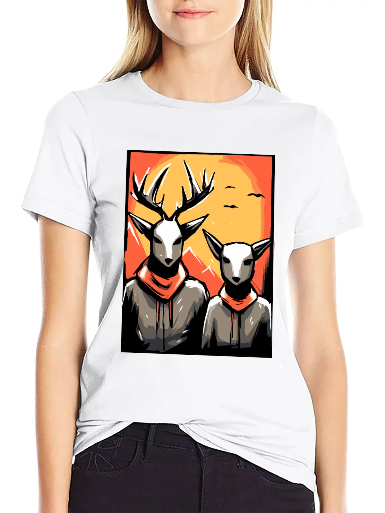 Nature And A Couple Of Deer Soft Cotton Short Sleeve Tee – Unisex Wardrobe Staple