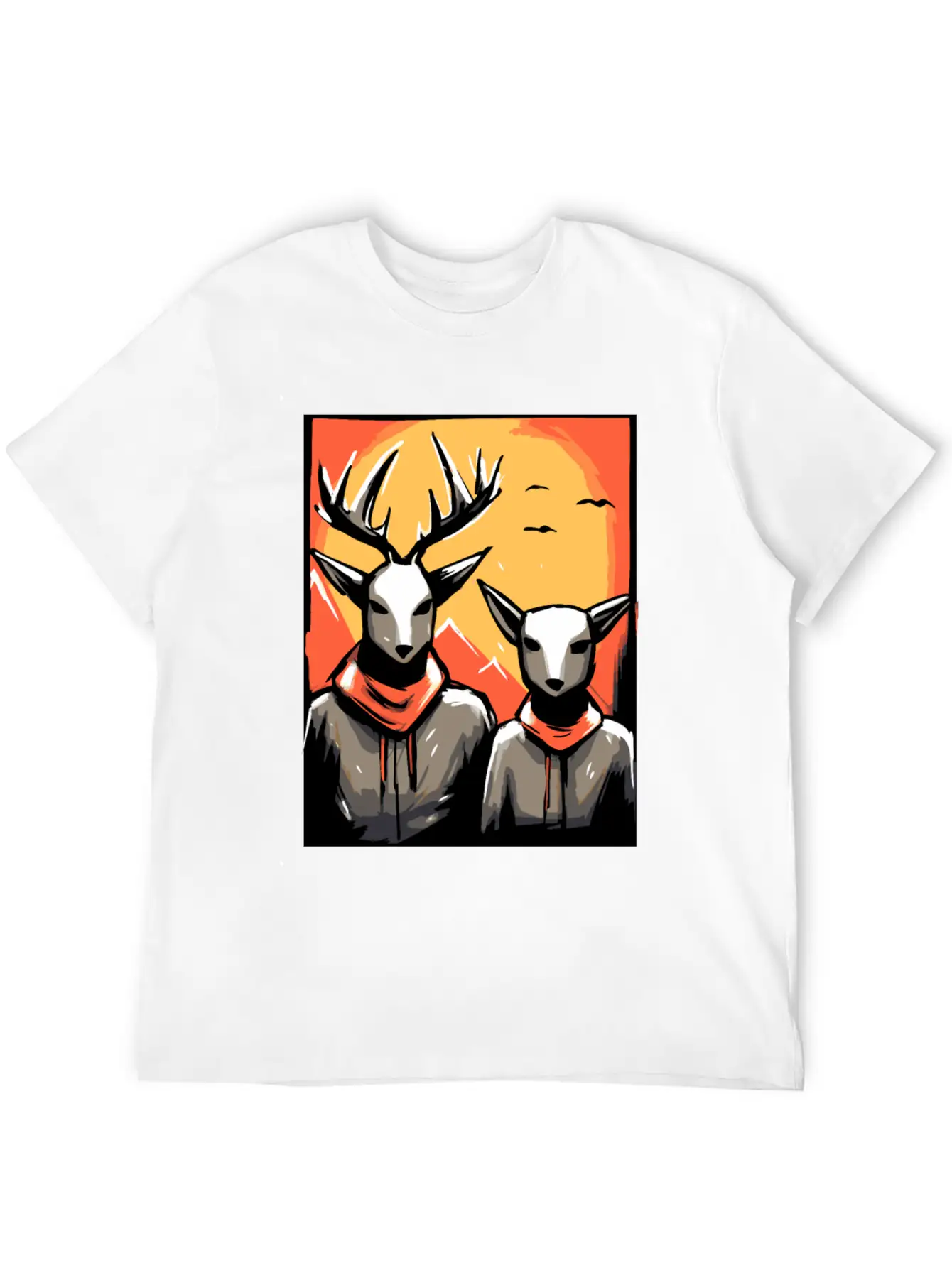 Nature And A Couple Of Deer Soft Cotton Short Sleeve Tee – Unisex Wardrobe Staple
