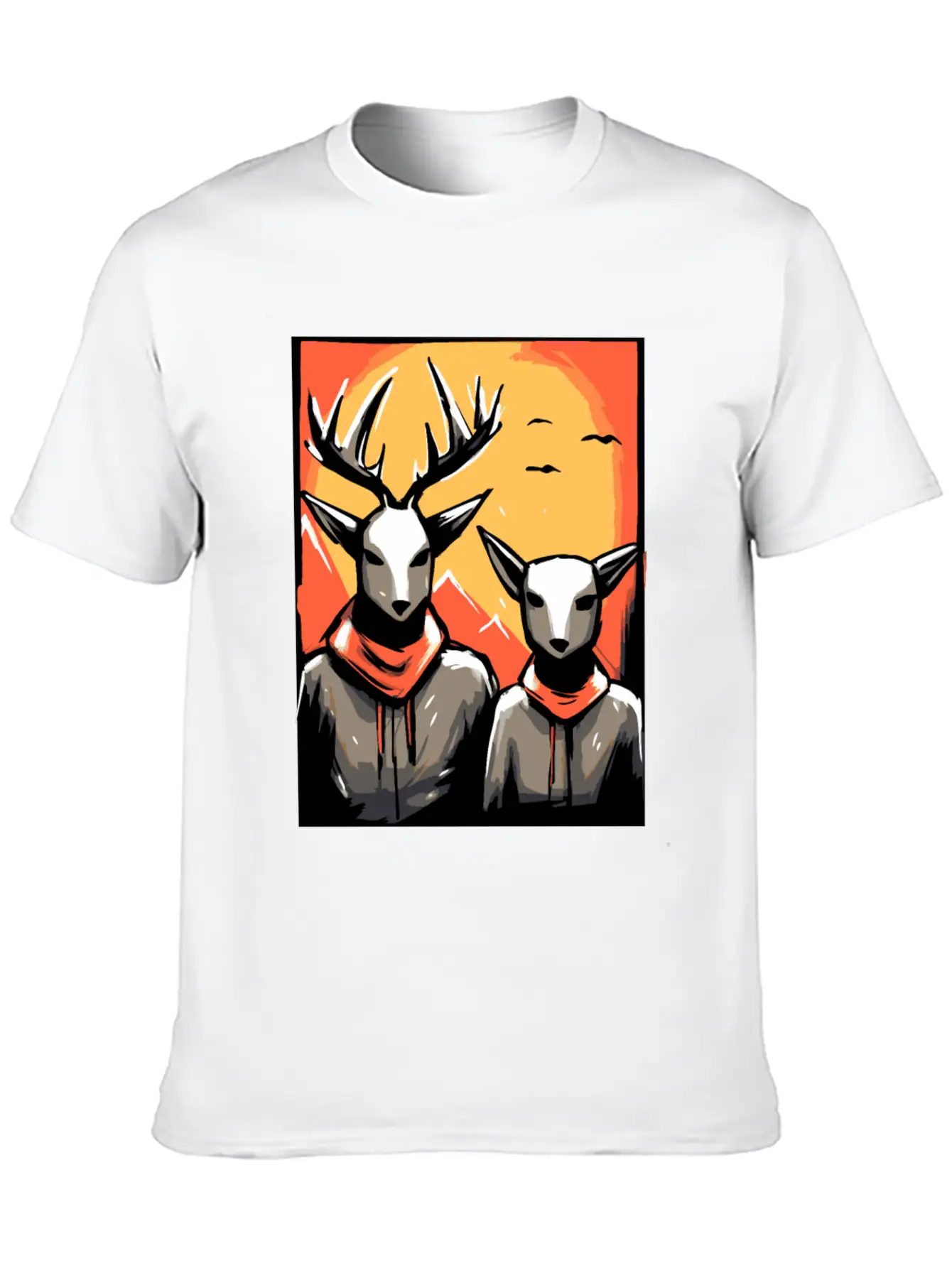 Nature And A Couple Of Deer Soft Cotton Short Sleeve Tee – Unisex Wardrobe Staple