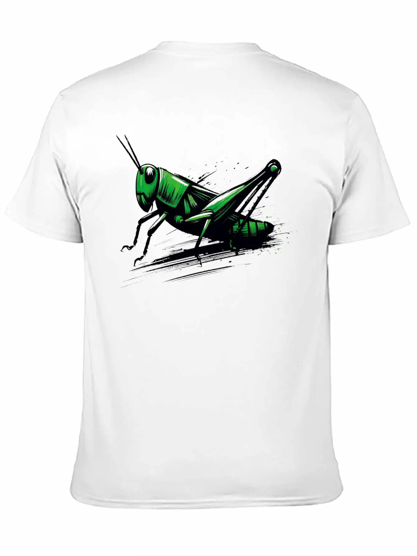 Nature Grasshopper Insect Brushstroke Art 3 Relaxed Everyday Tee – Lightweight And Durable Cotton