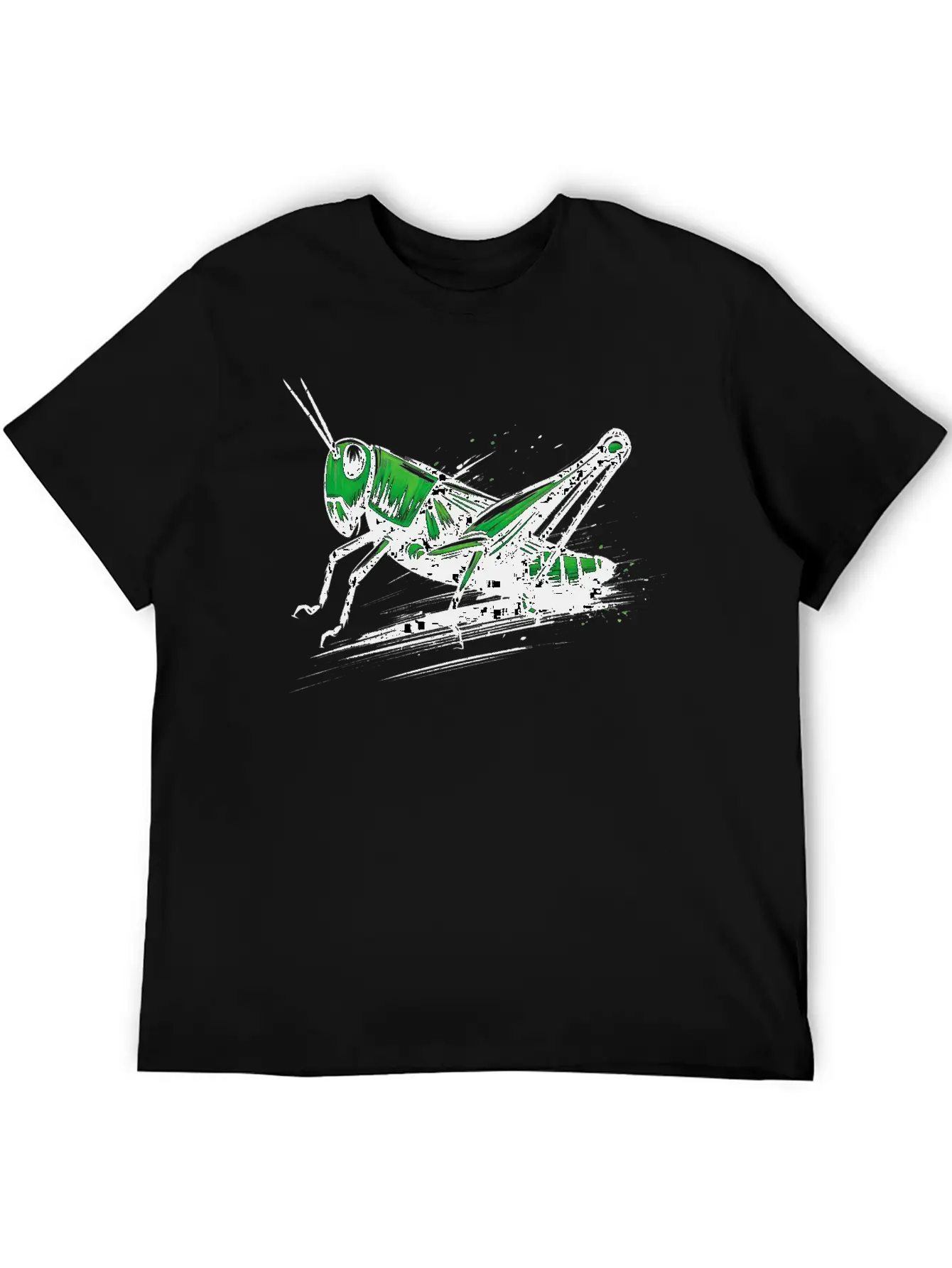 Nature Grasshopper Insect Brushstroke Art 3 Relaxed Everyday Tee – Lightweight And Durable Cotton