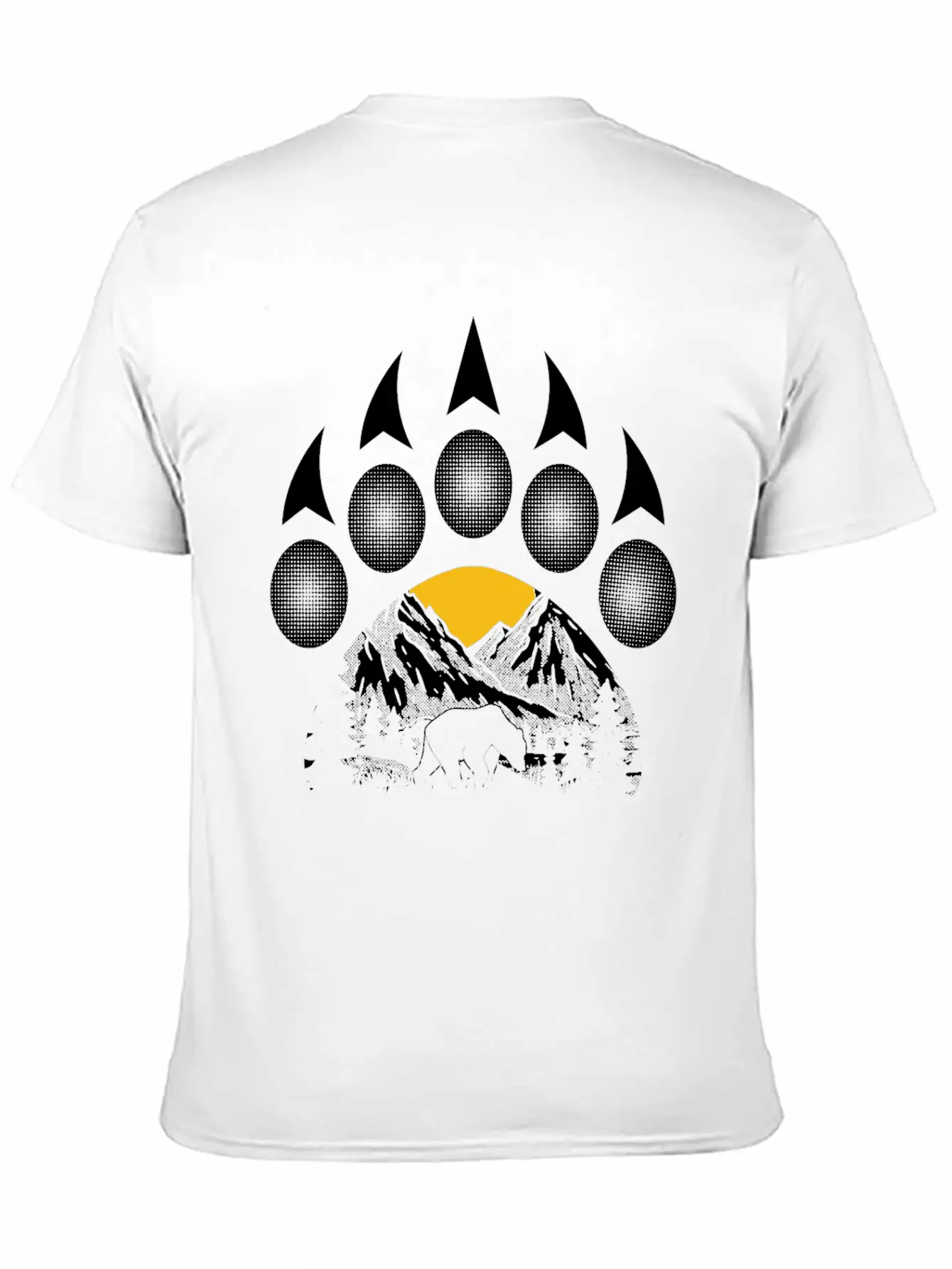 Nature Mountain Wildlife Bear Paw Lightweight Cotton T-Shirt – Daily Comfort Graphic Shirt